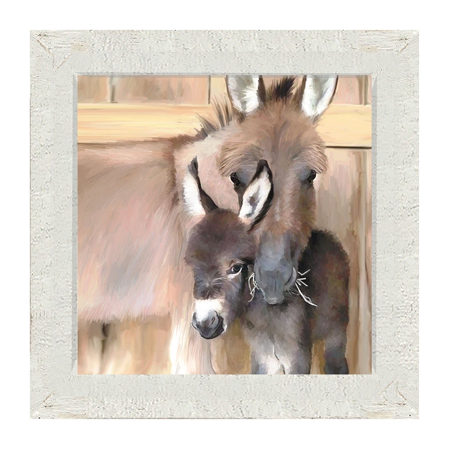 Donkey and baby - Framed art