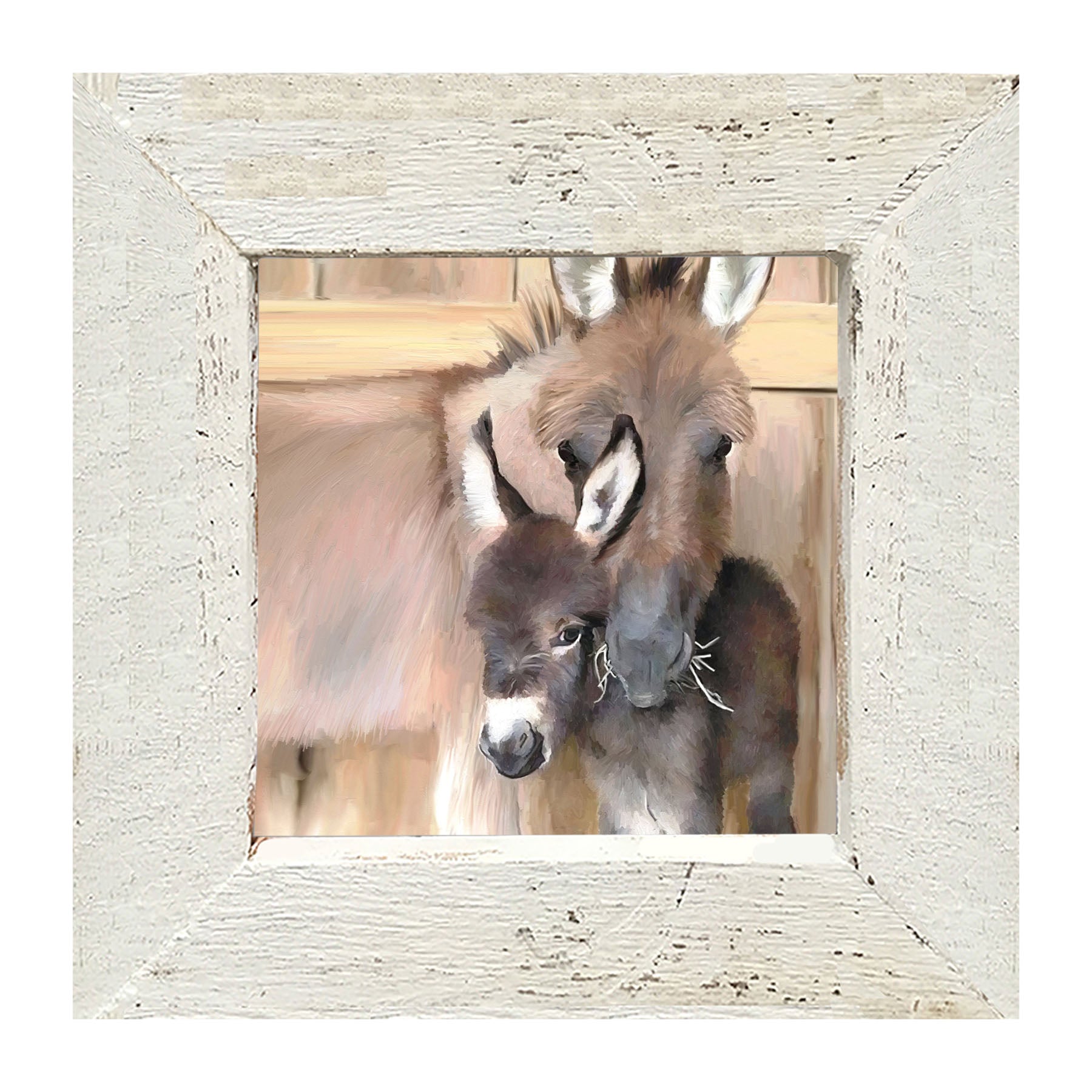 Donkey and baby - Framed art