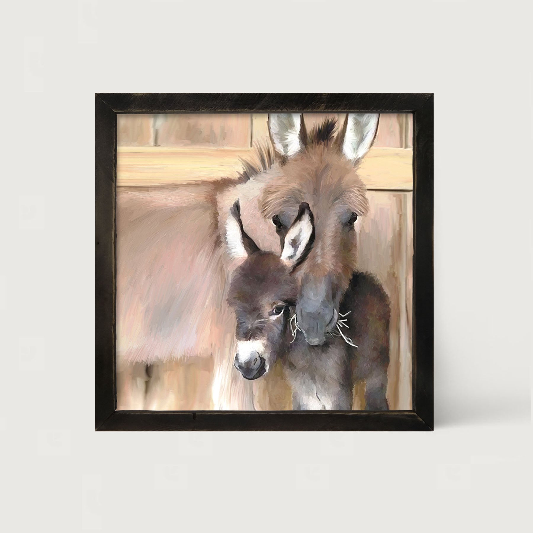 Donkey and baby - Framed art