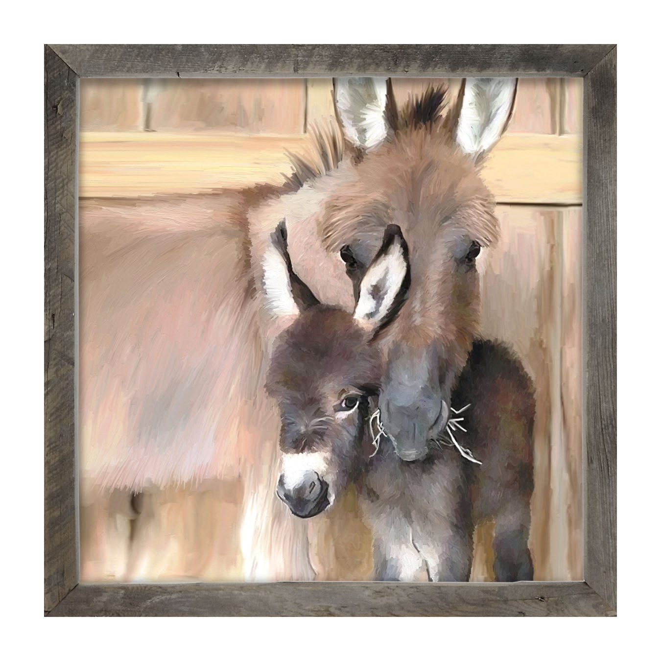 Donkey and baby - Framed art