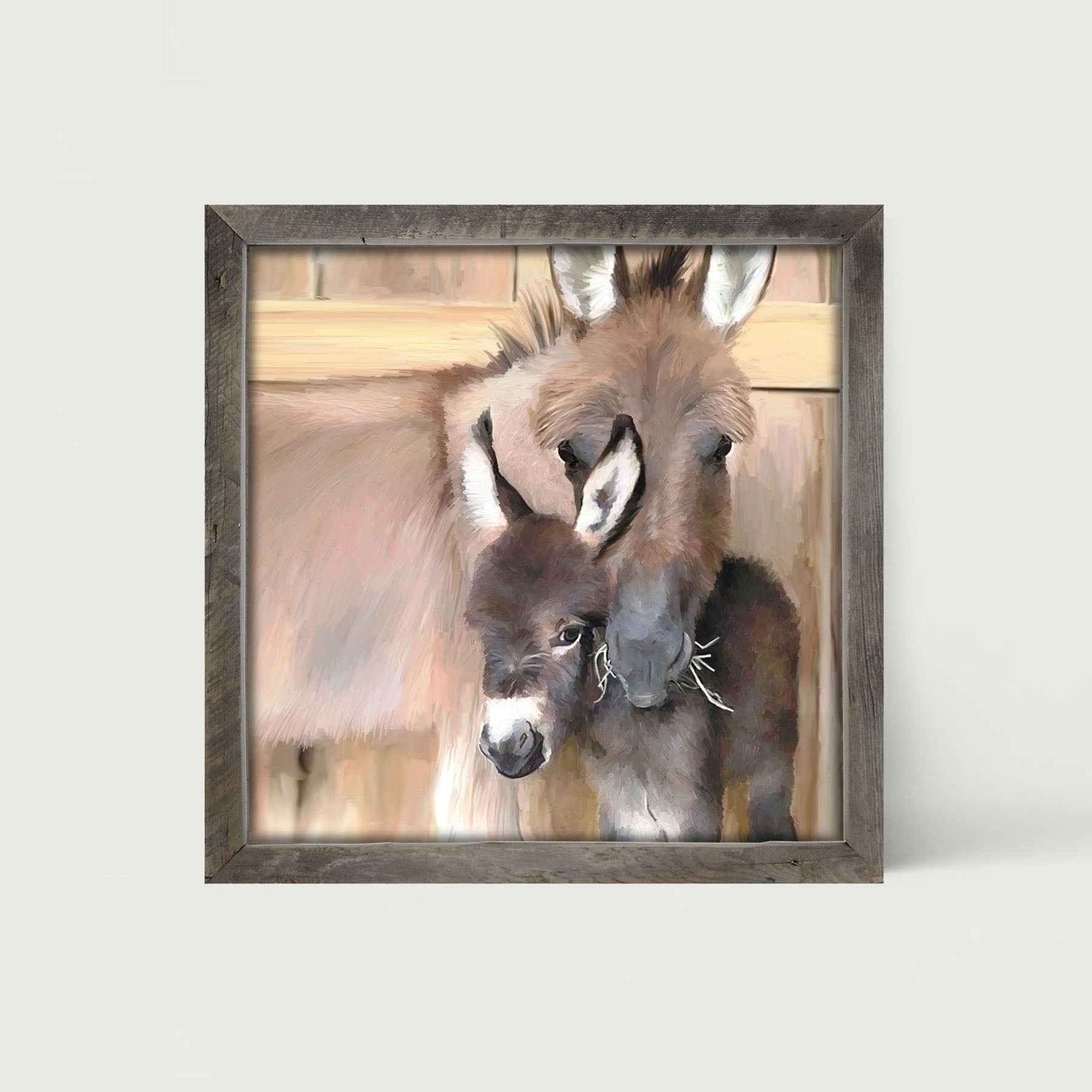 Donkey and baby - Framed art