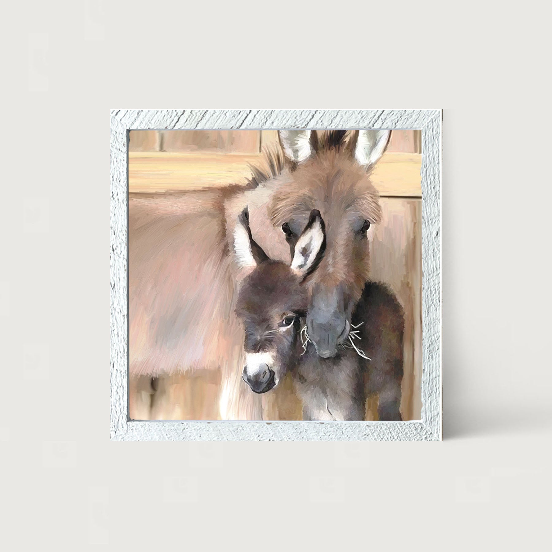 Donkey and baby - Framed art