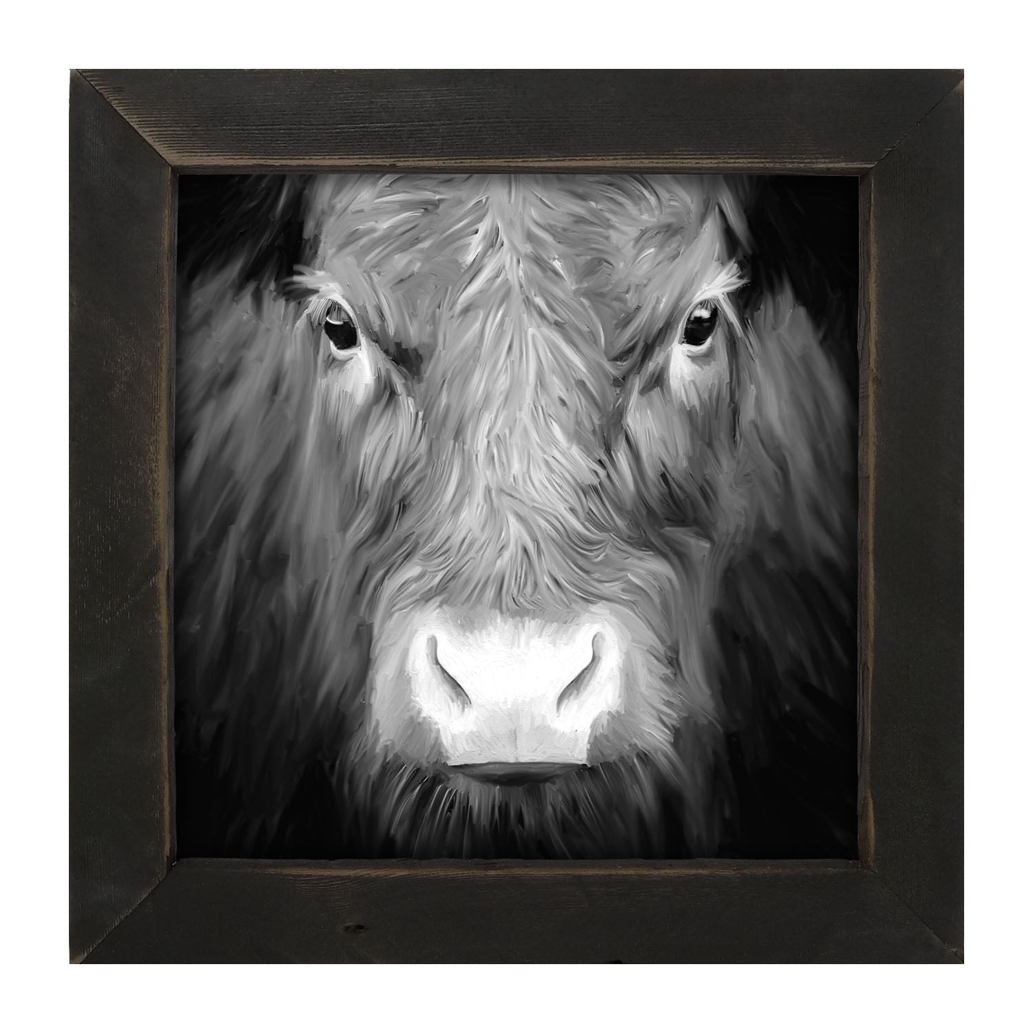 Black and White Cow - Framed art