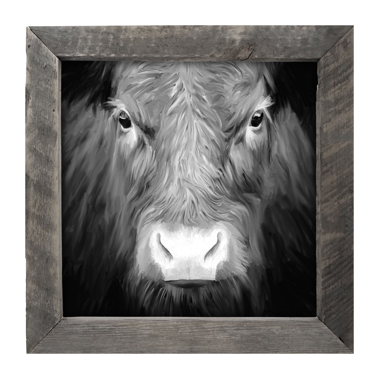 Black and White Cow - Framed art