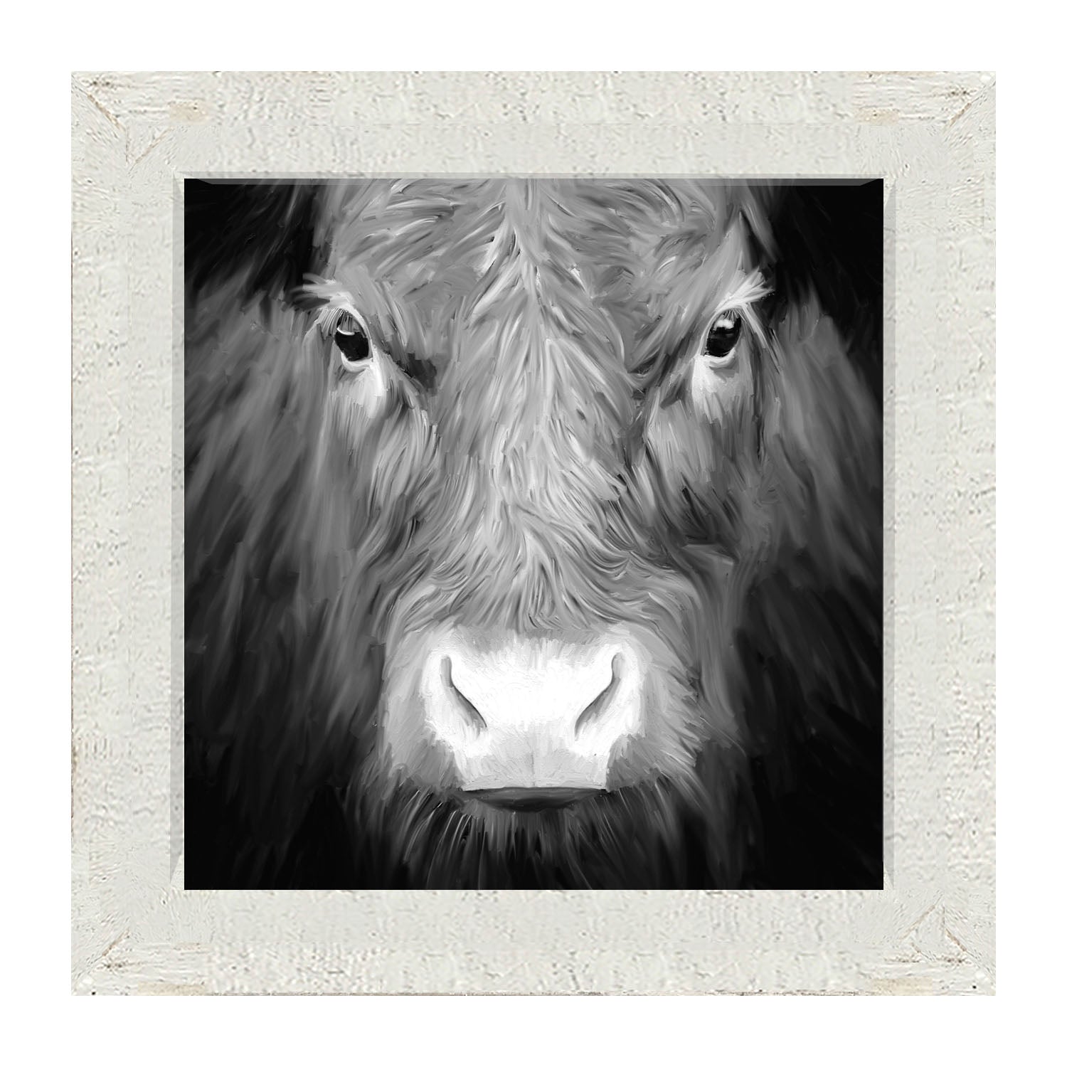 Black and White Cow - Framed art