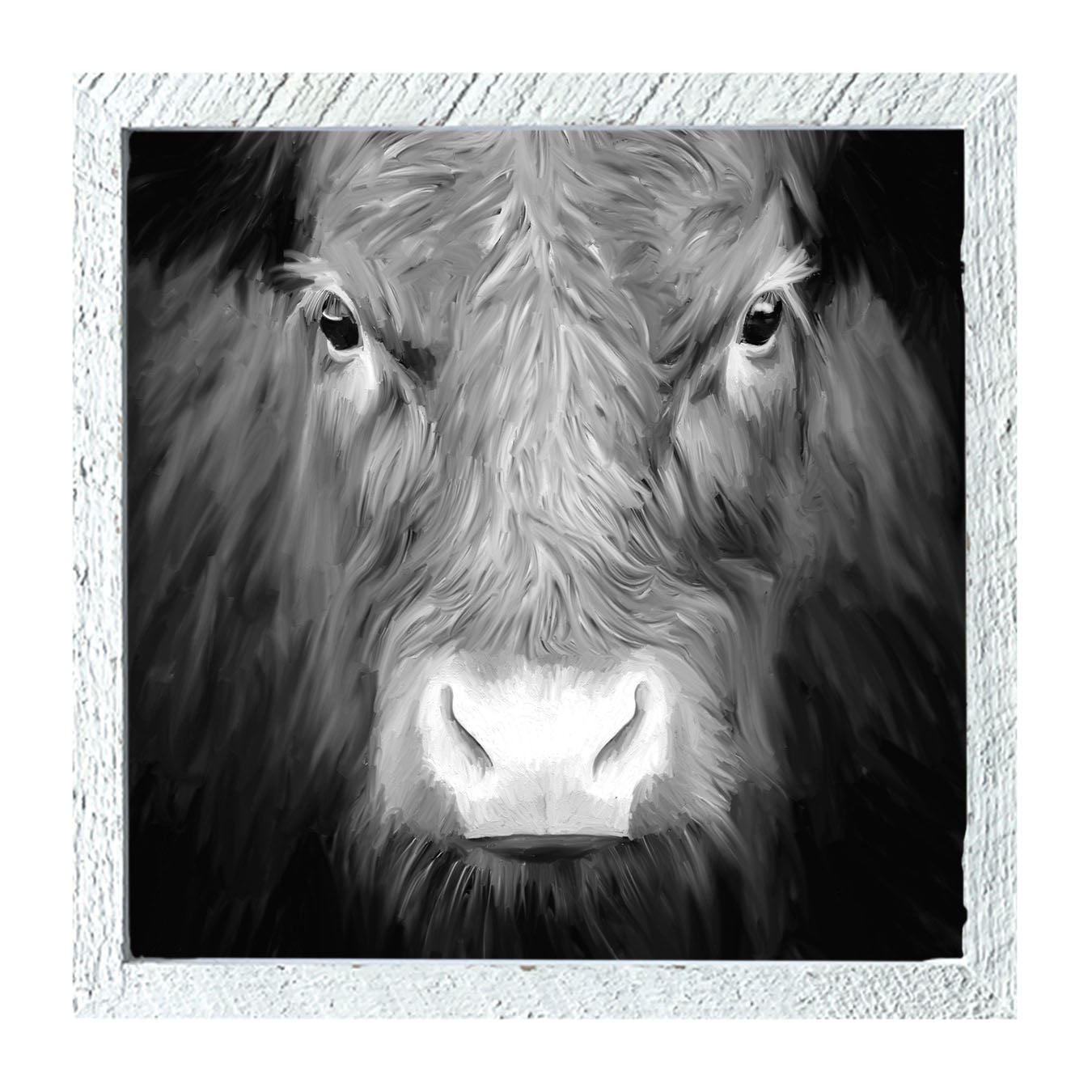 Black and White Cow - Framed art