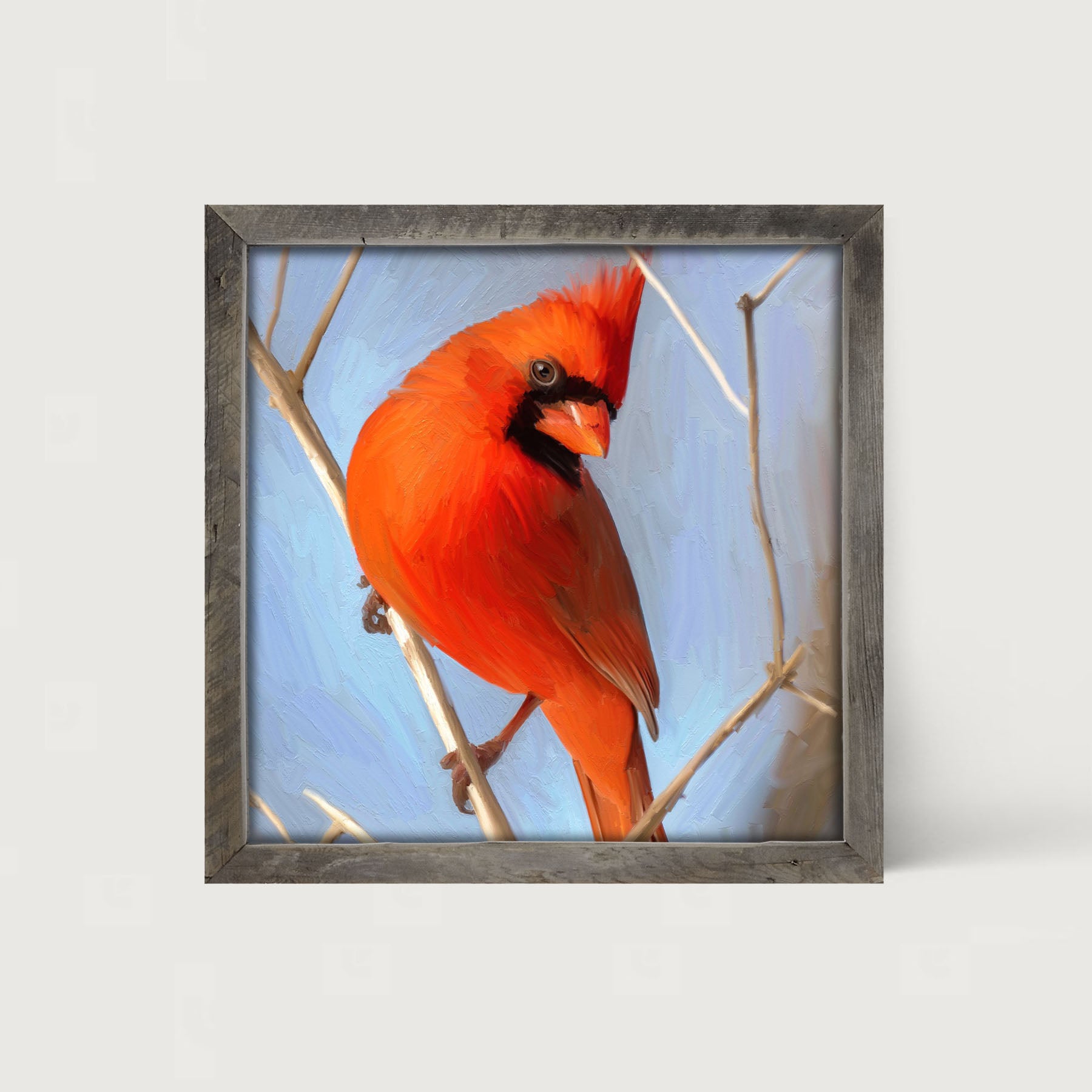 Bright Red Cardinal - Framed art