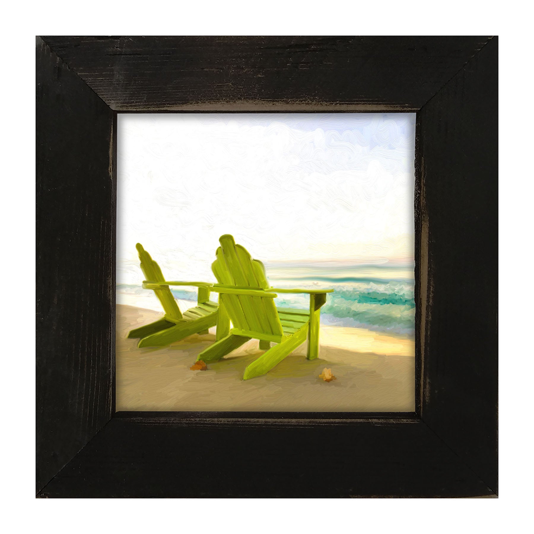 Green Adirondack Chairs - Framed art