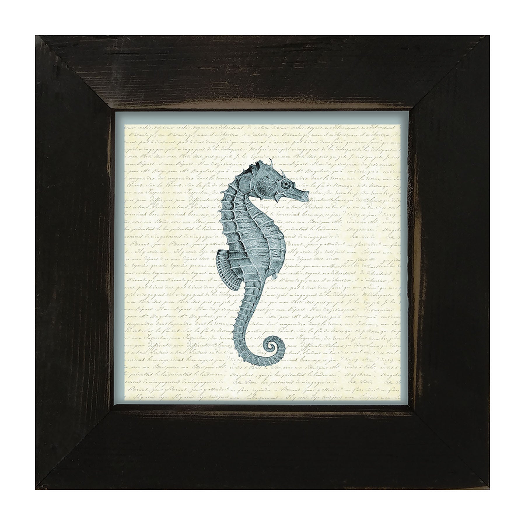 Blue Seahorse - Framed art