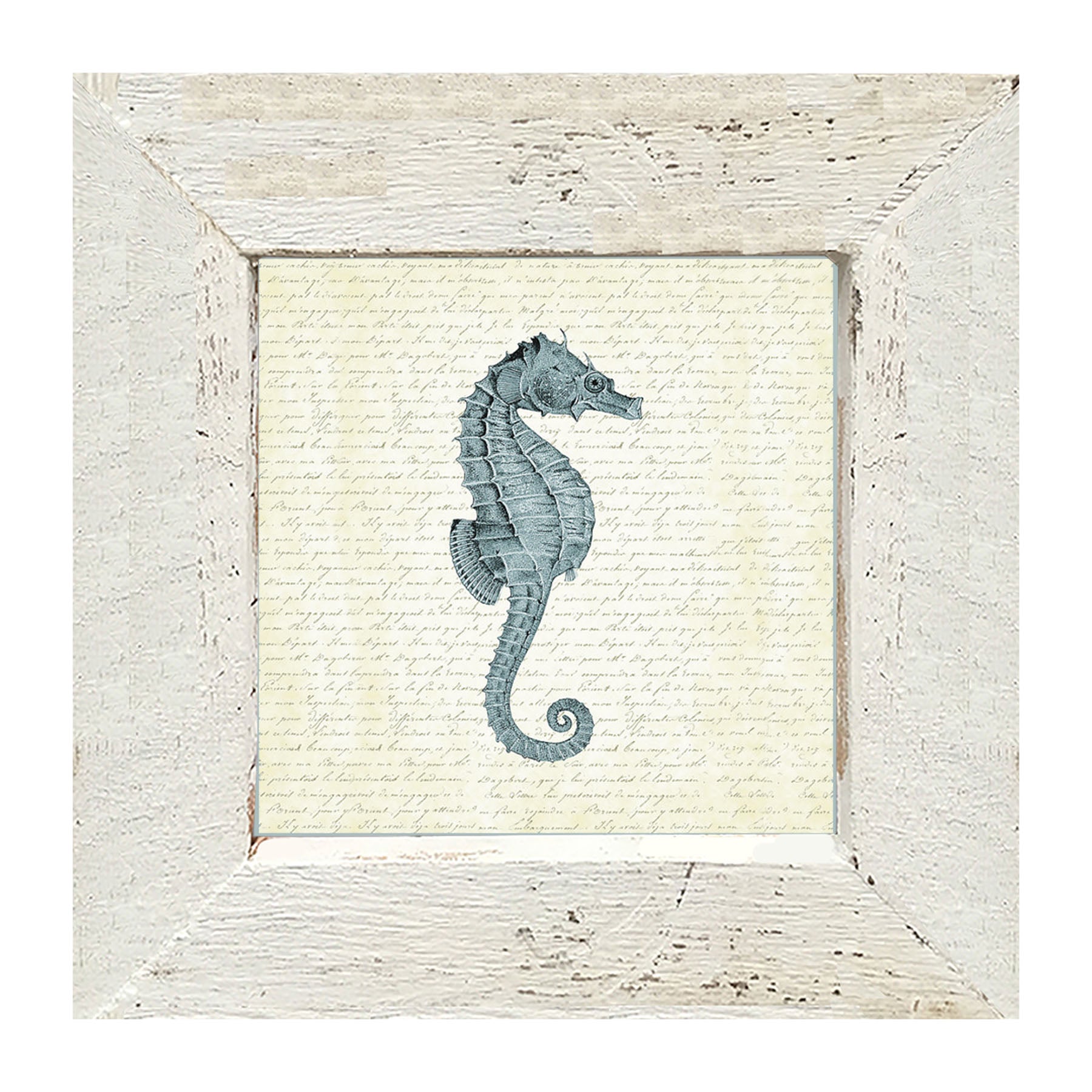 Blue Seahorse - Framed art