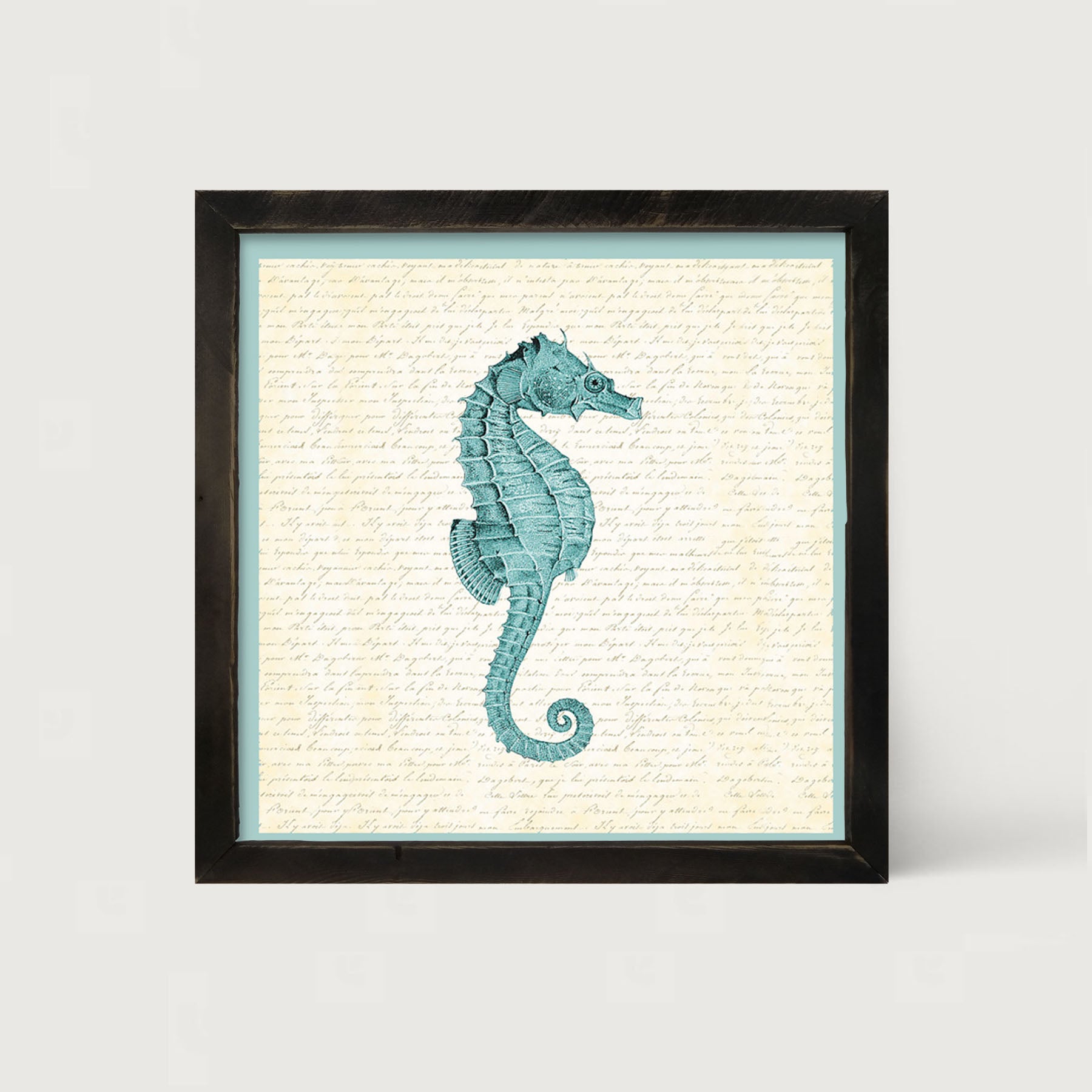 Blue Seahorse - Framed art