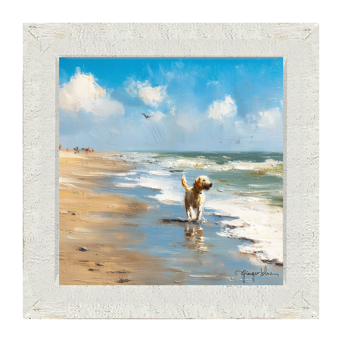 Dog at the Beach - Framed Art
