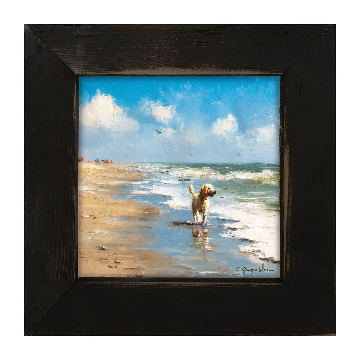 Dog at the Beach - Framed Art