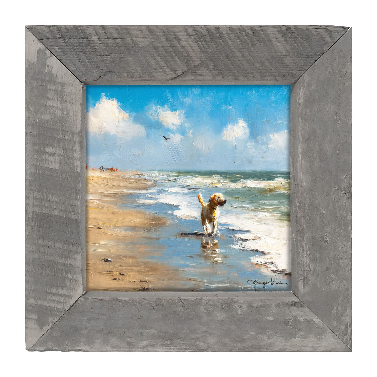 Dog at the Beach - Framed Art
