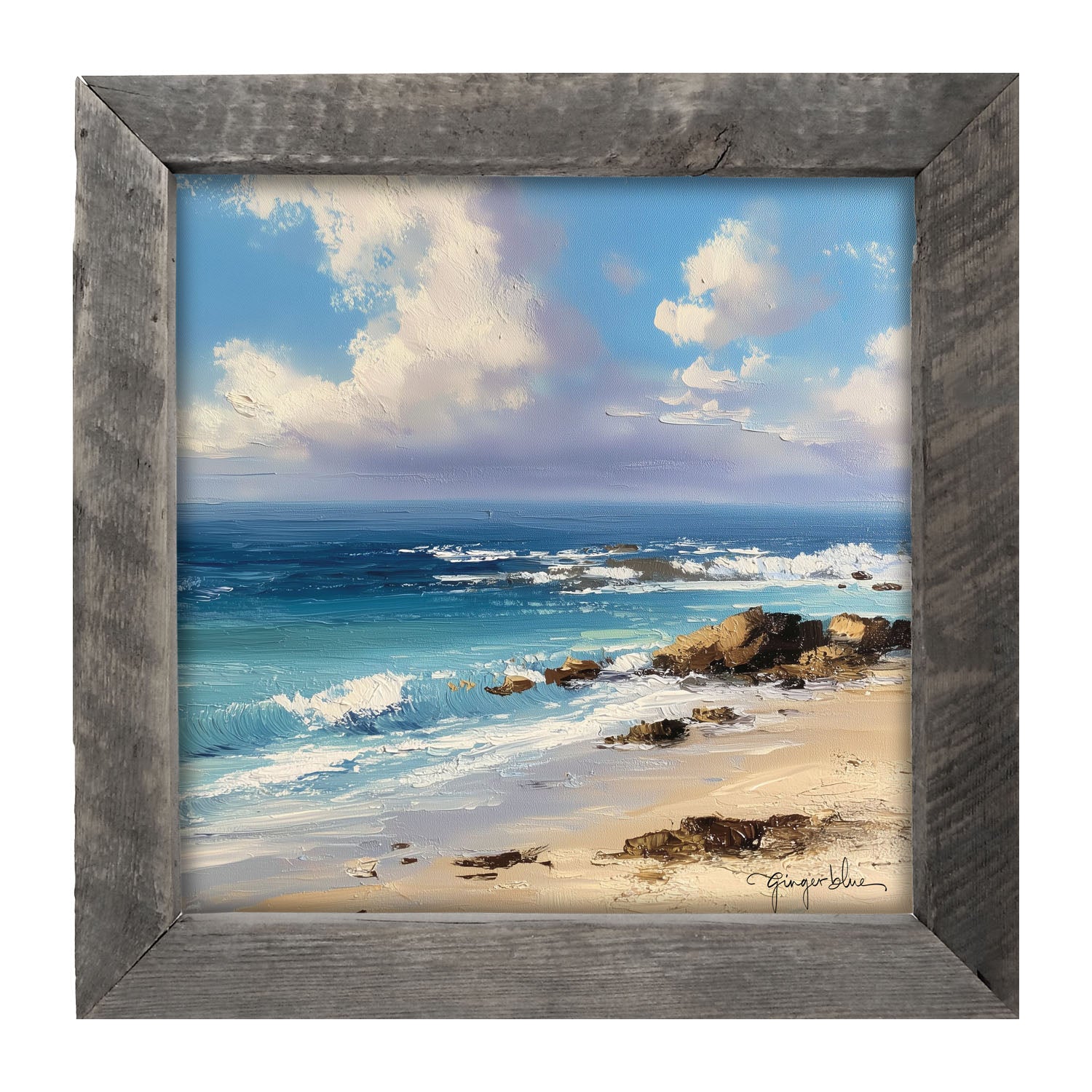 Beach with Rocks - Framed Art
