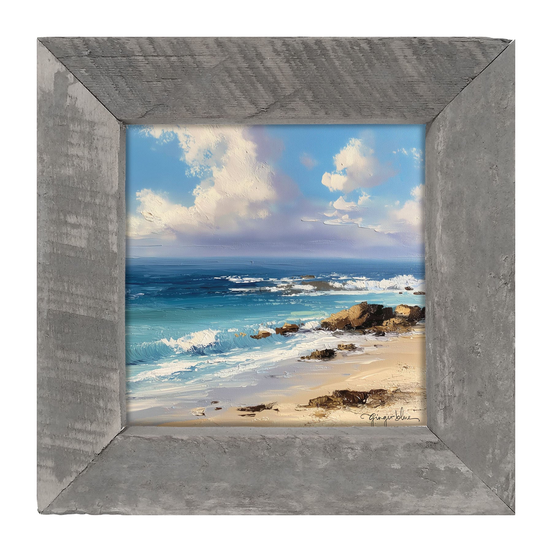 Beach with Rocks - Framed Art