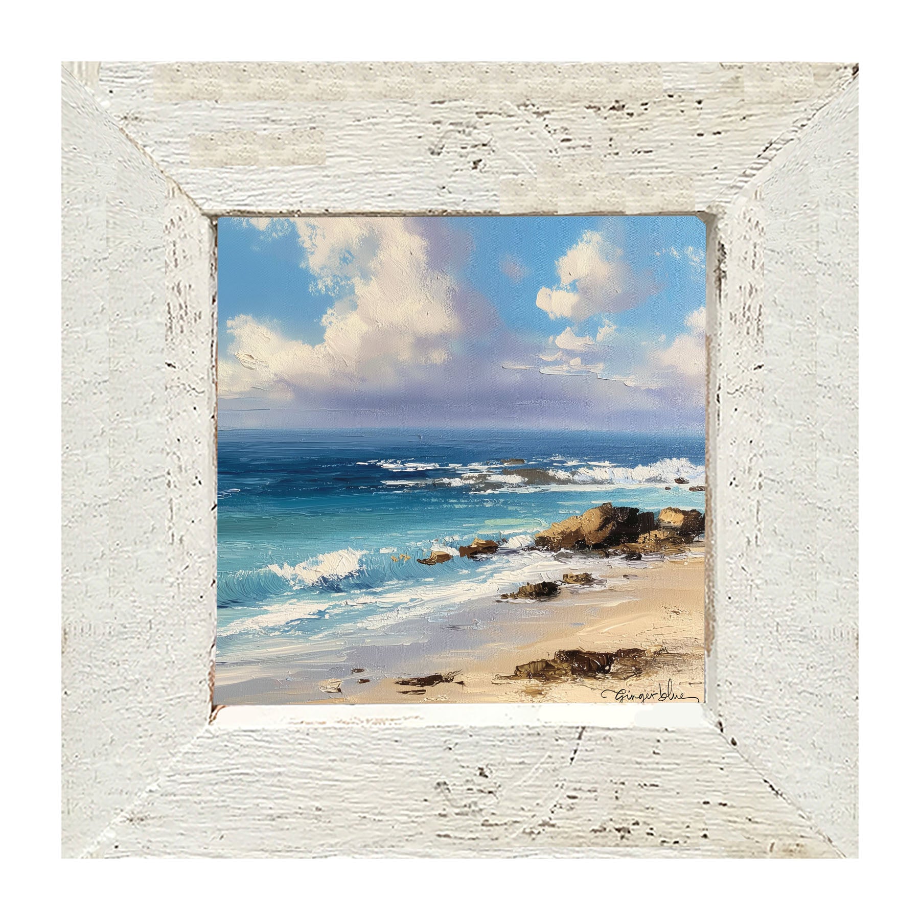 Beach with Rocks - Framed Art