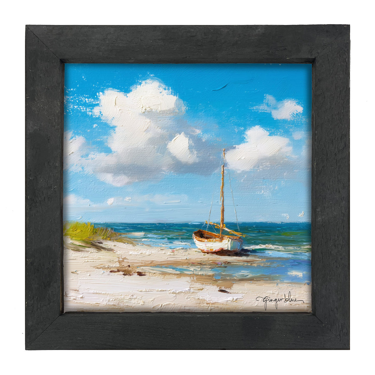 Sailboat on the Beach - Framed Art