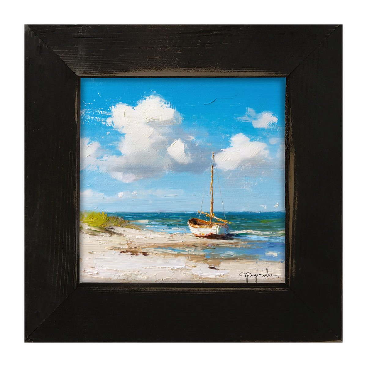 Sailboat on the Beach - Framed Art