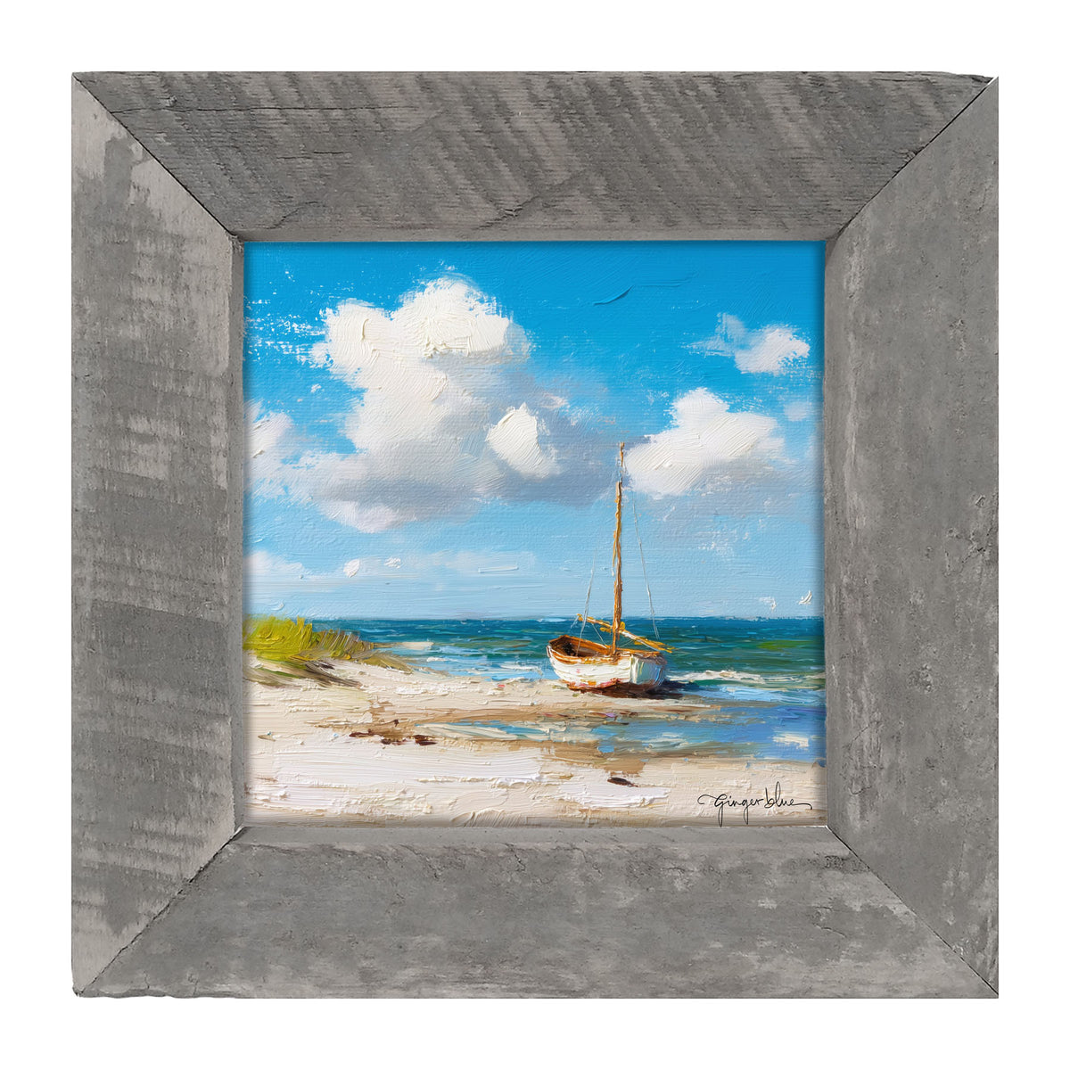 Sailboat on the Beach - Framed Art