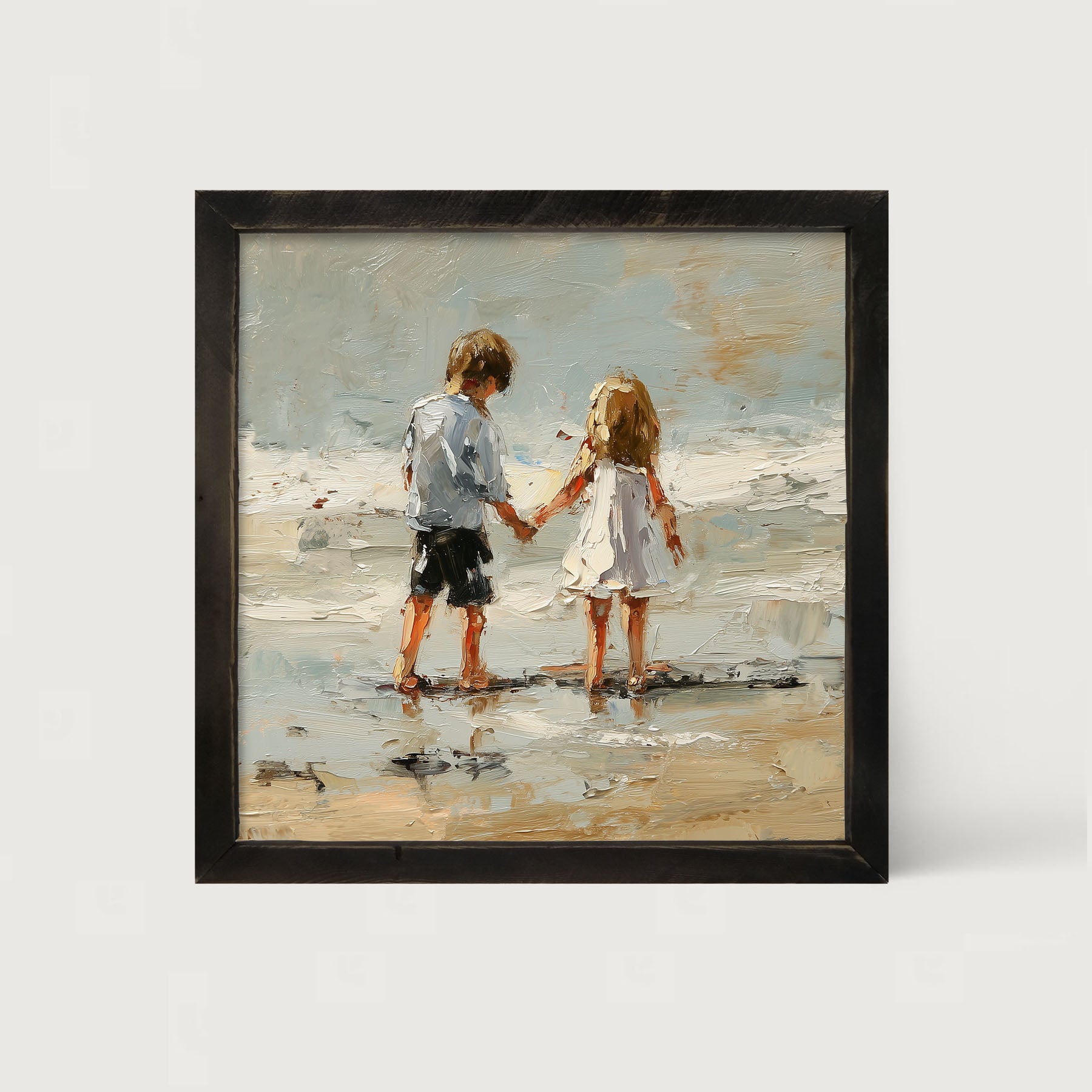 Children walking along Beach