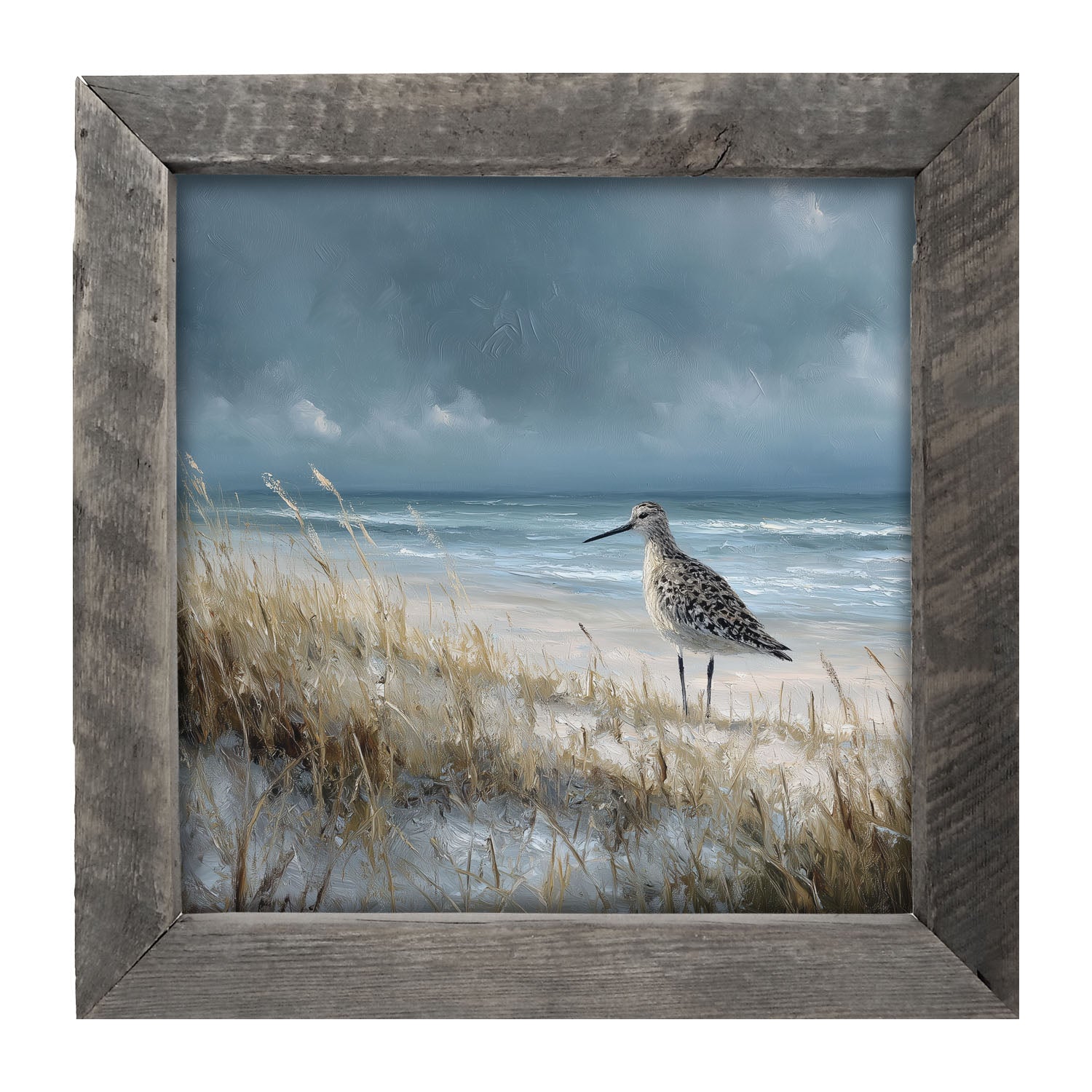 Ocean Island - Bird on Beach - Framed Art