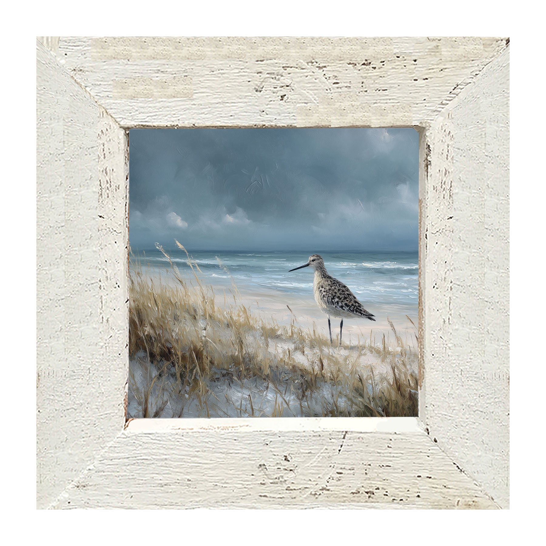 Ocean Island - Bird on Beach - Framed Art