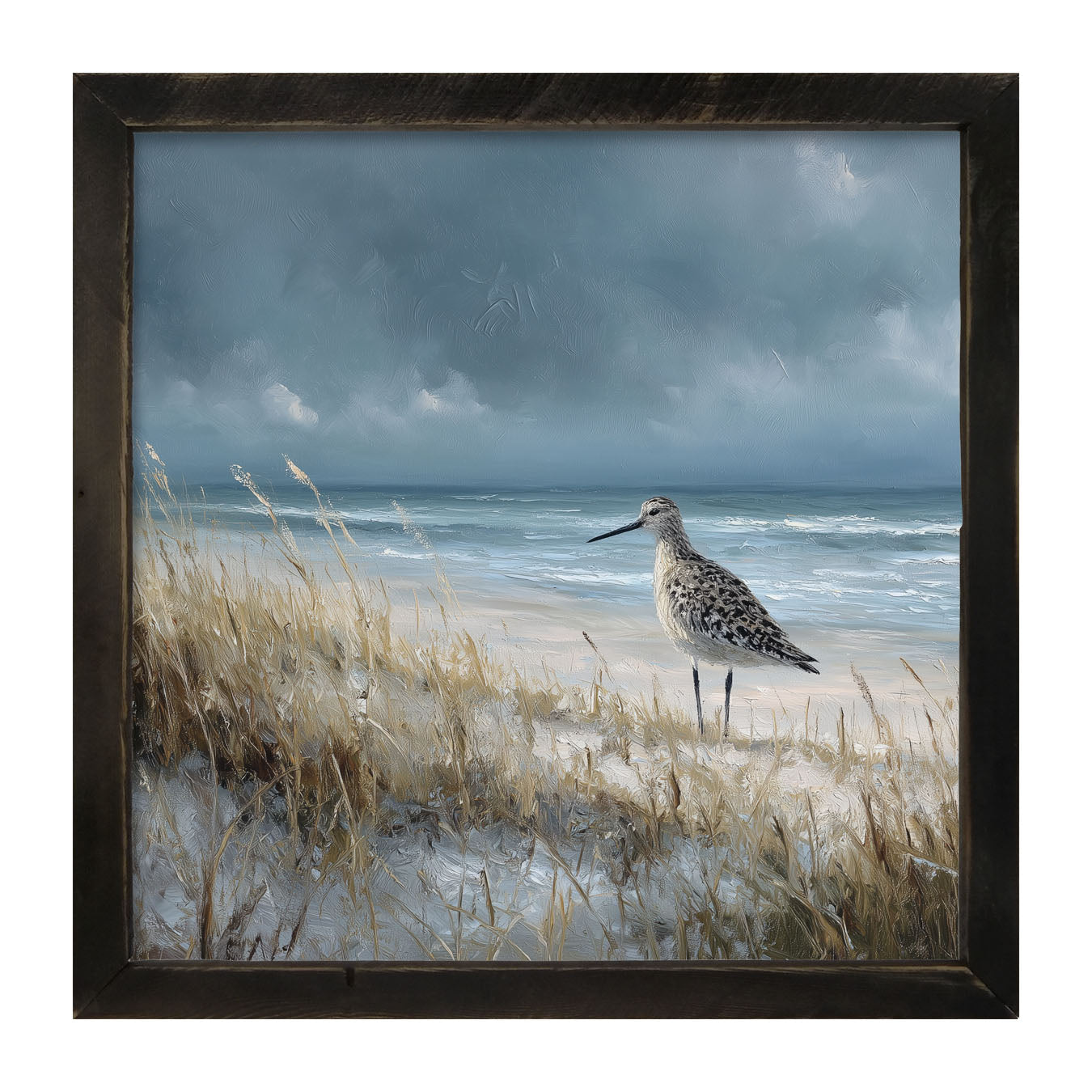 Ocean Island - Bird on Beach - Framed Art