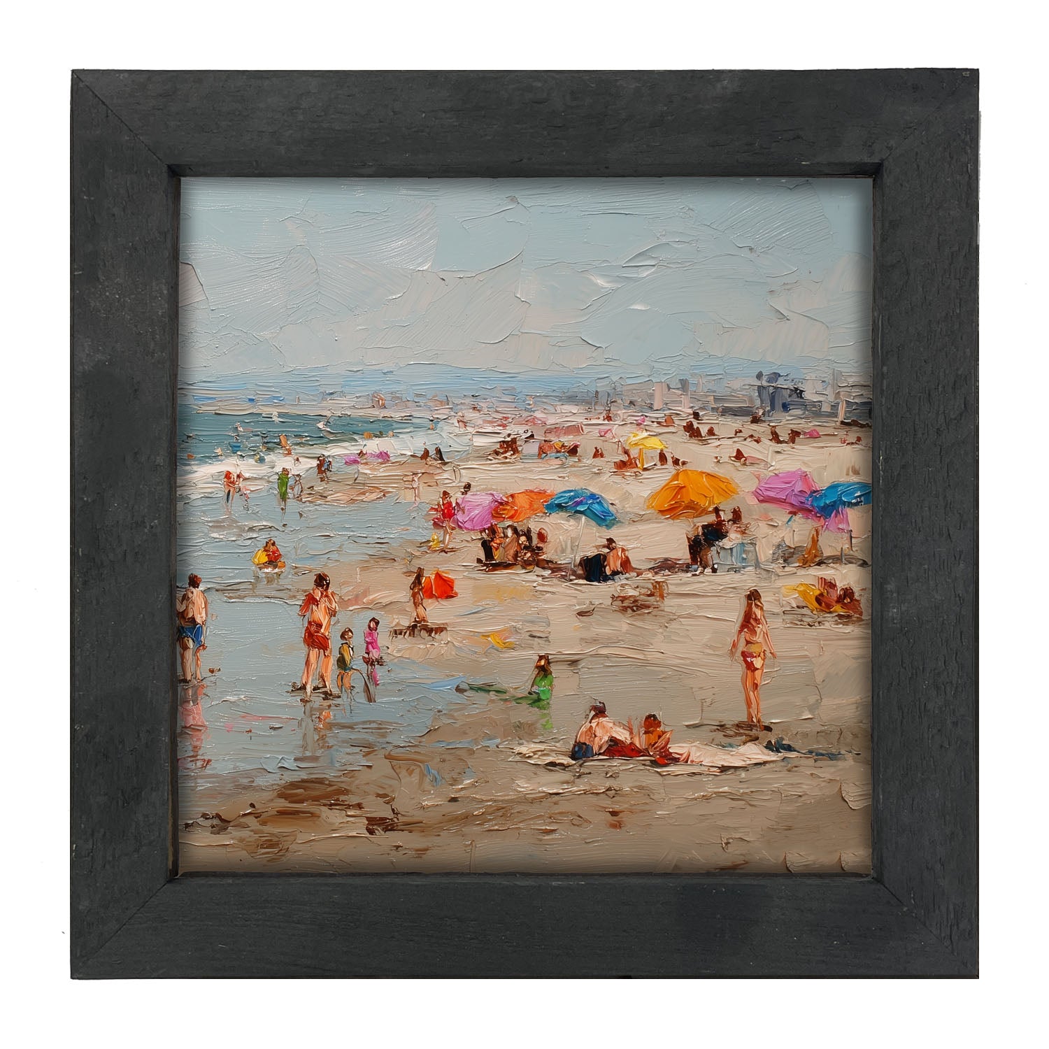 Beach Time - Families at the Beach - Framed Art