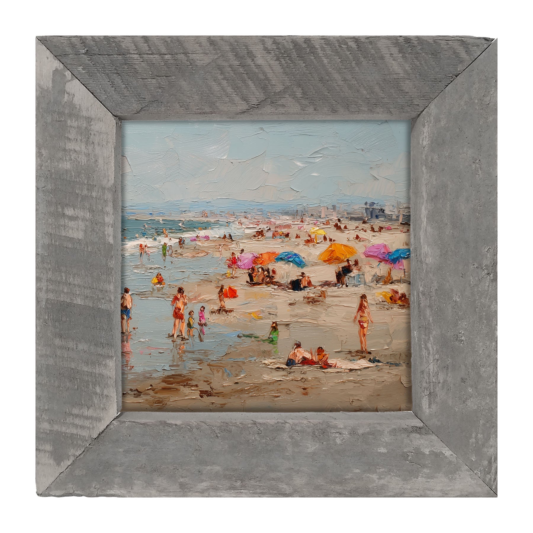 Beach Time - Families at the Beach - Framed Art
