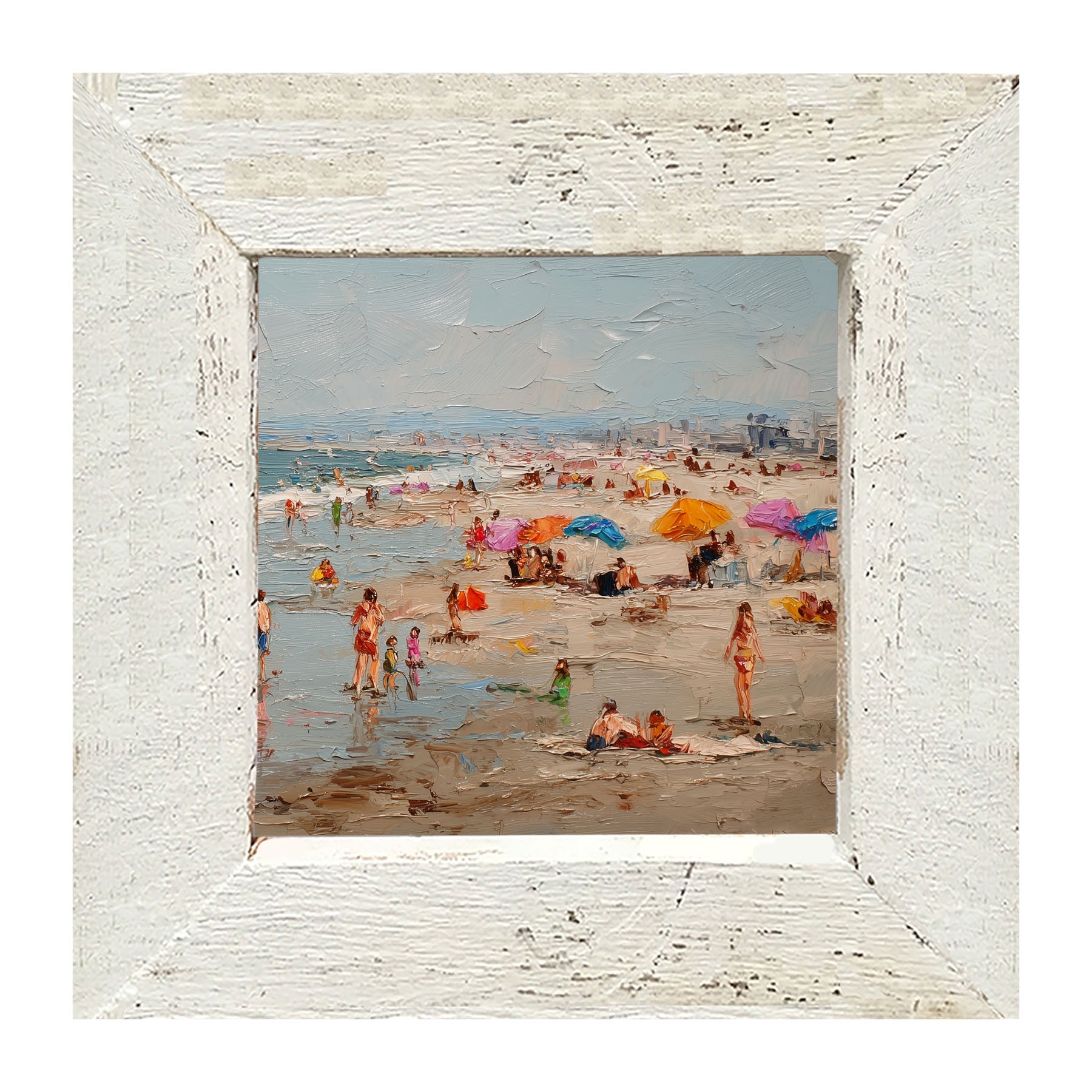 Beach Time - Families at the Beach - Framed Art