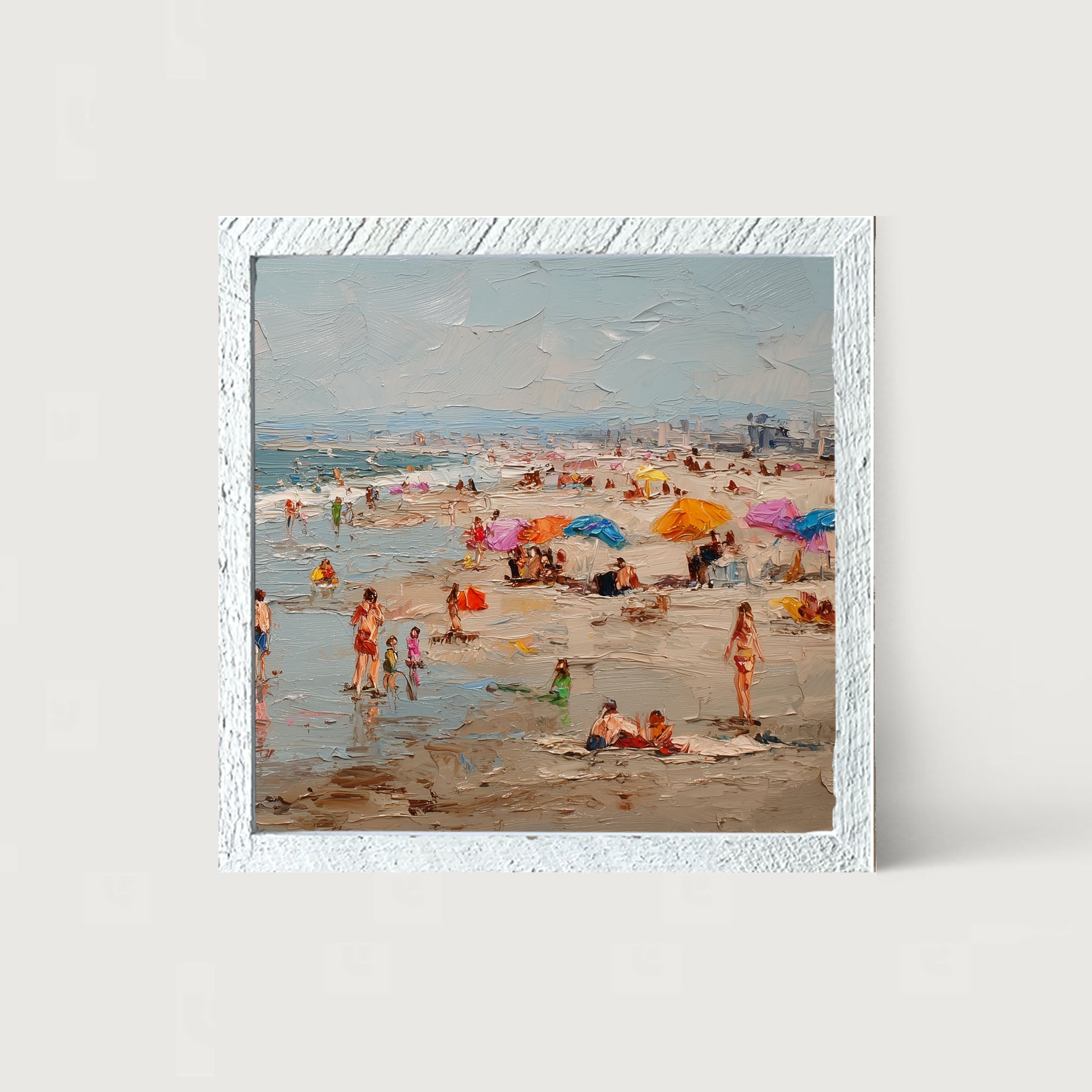 Beach Time - Families at the Beach - Framed Art