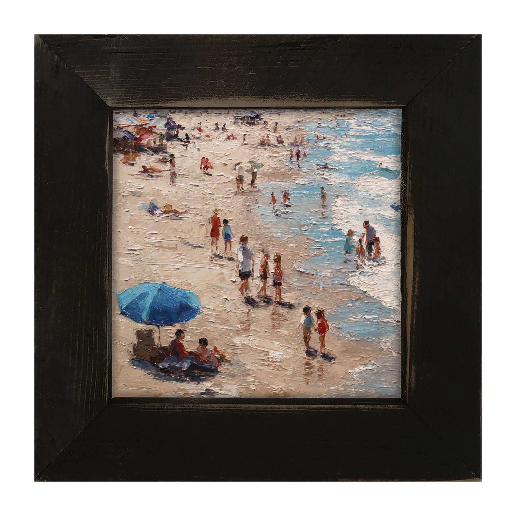 Beach Time - Blue Umbrella - Framed Art
