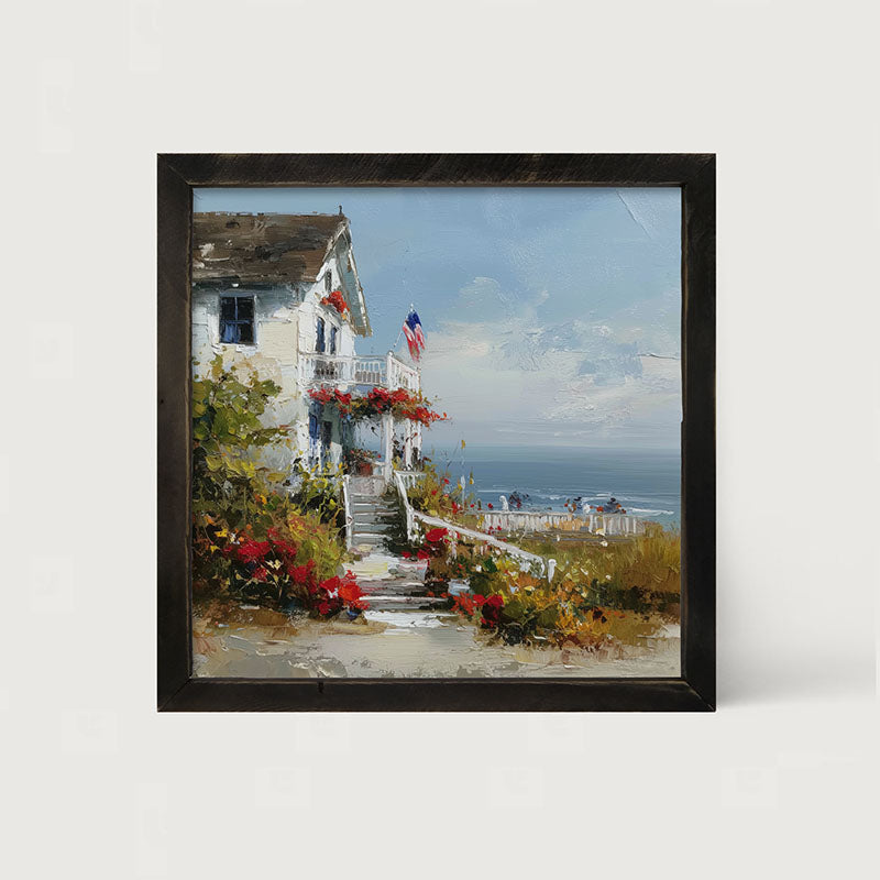 Flowers at the Lake House - Framed Art