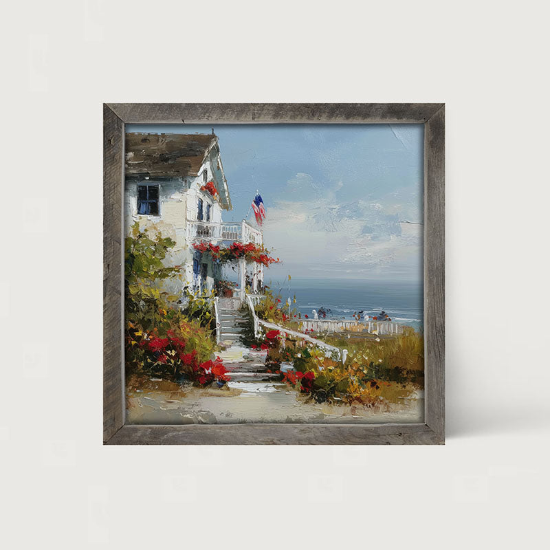 Flowers at the Lake House - Framed Art