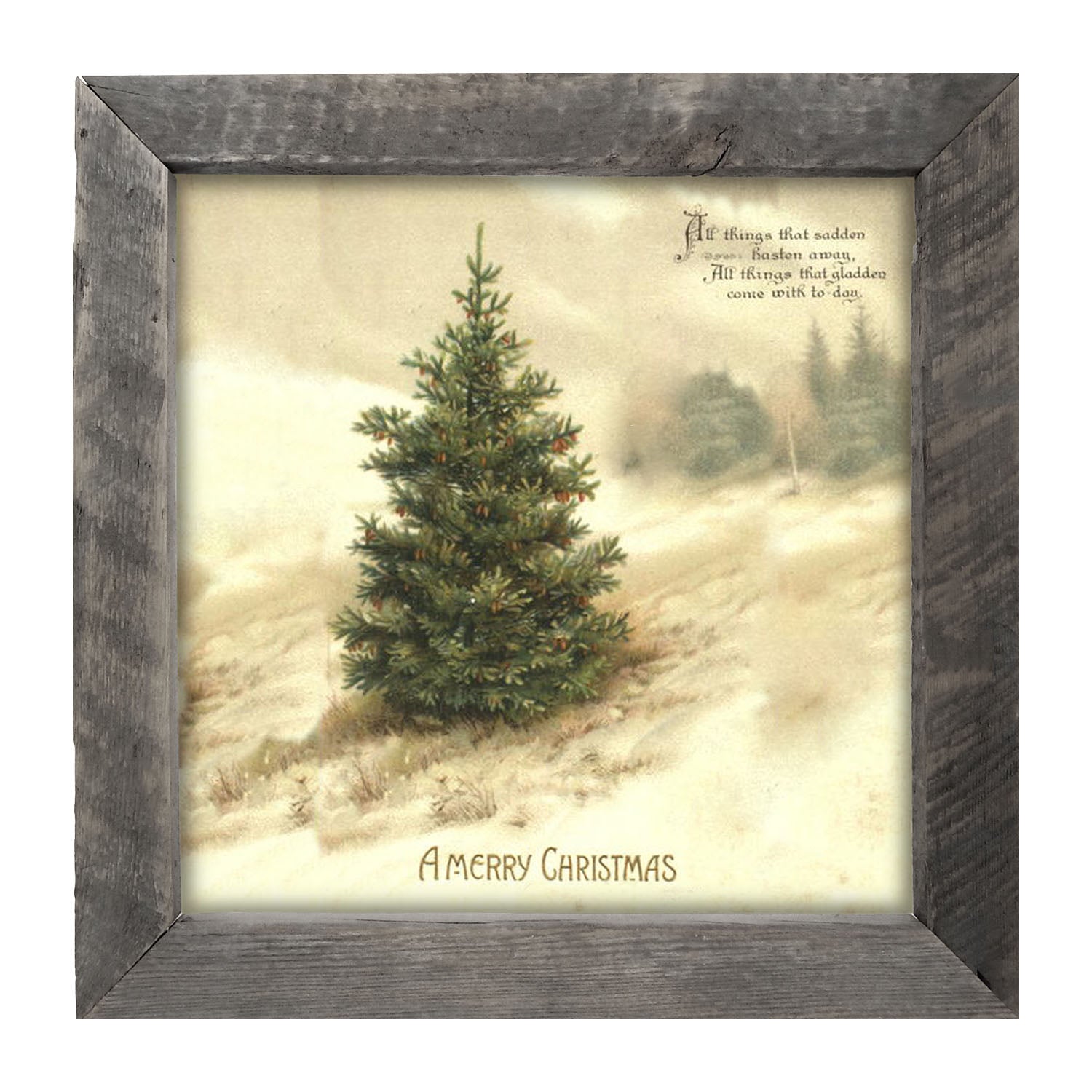 Winter Tree - A Merry Christmas - Framed art