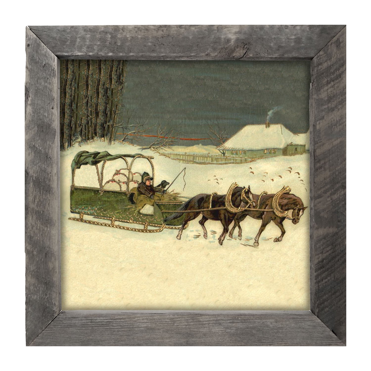 Winter Sleigh - Framed art