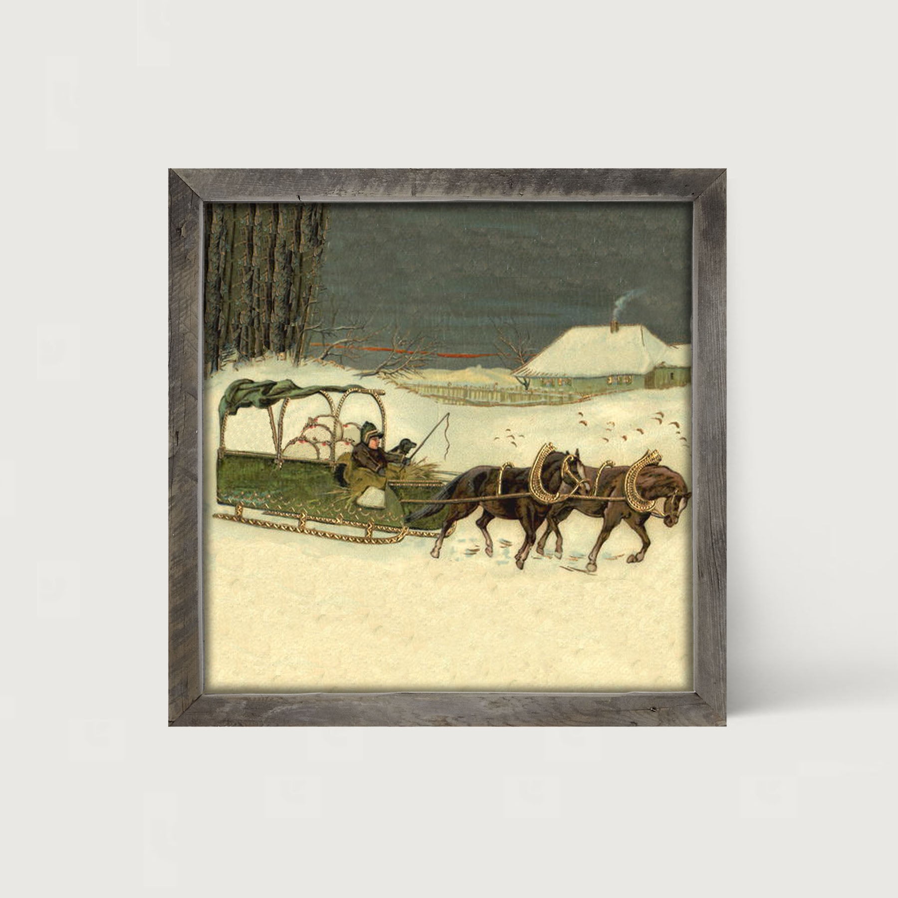 Winter Sleigh - Framed art