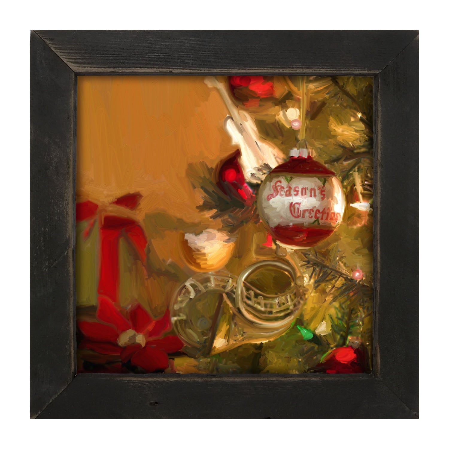 Seasons Greetings Christmas Tree - Framed art