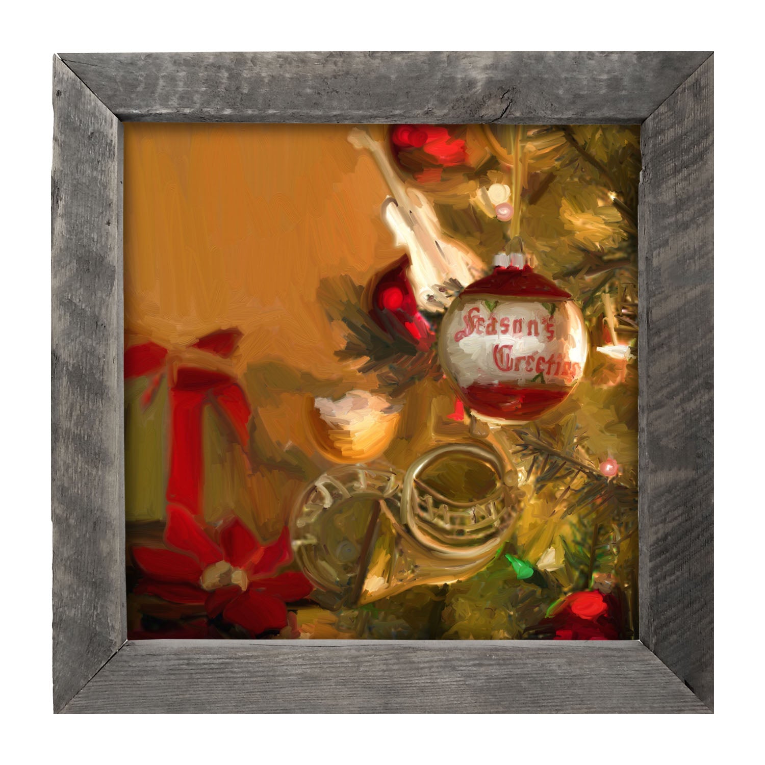 Seasons Greetings Christmas Tree - Framed art