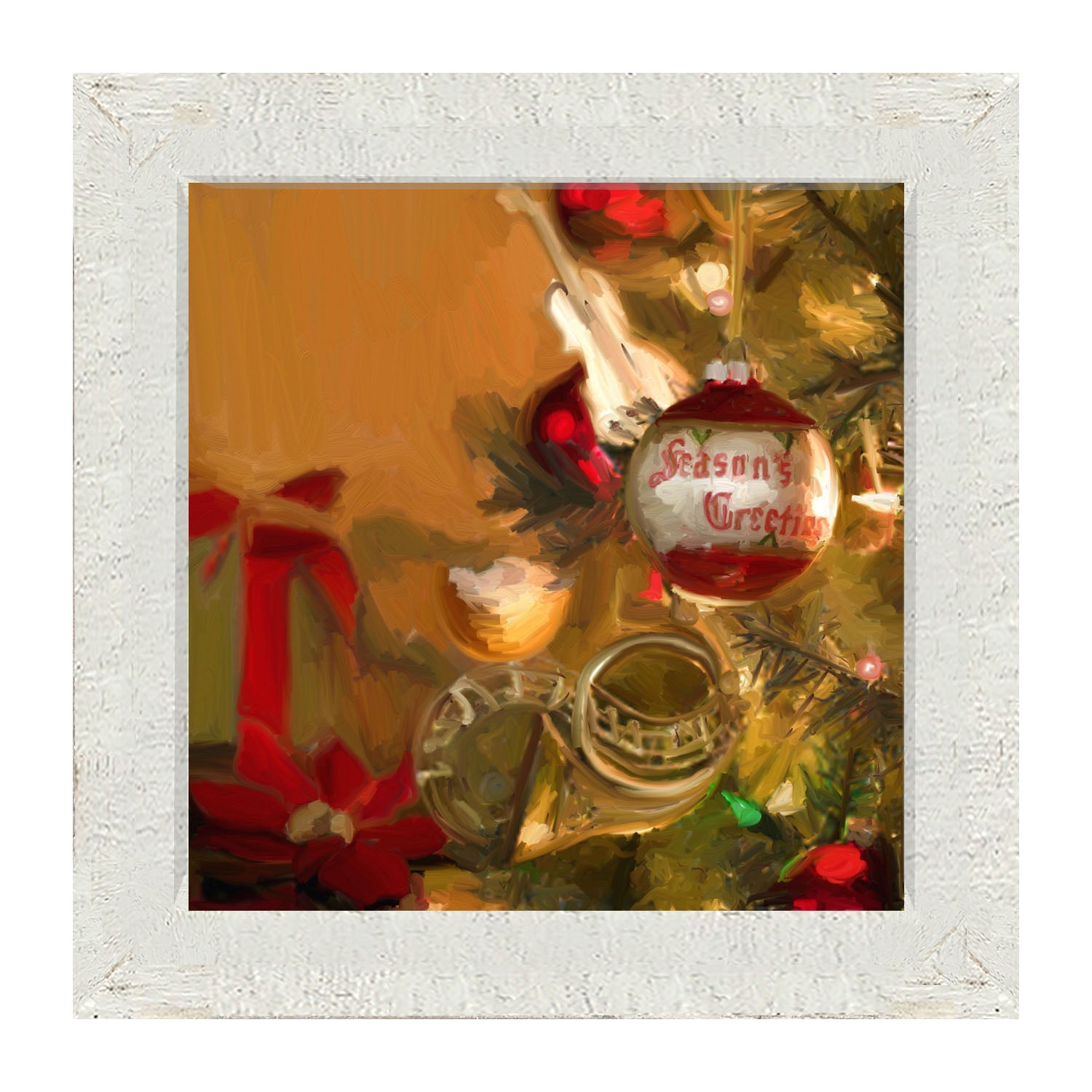 Seasons Greetings Christmas Tree - Framed art