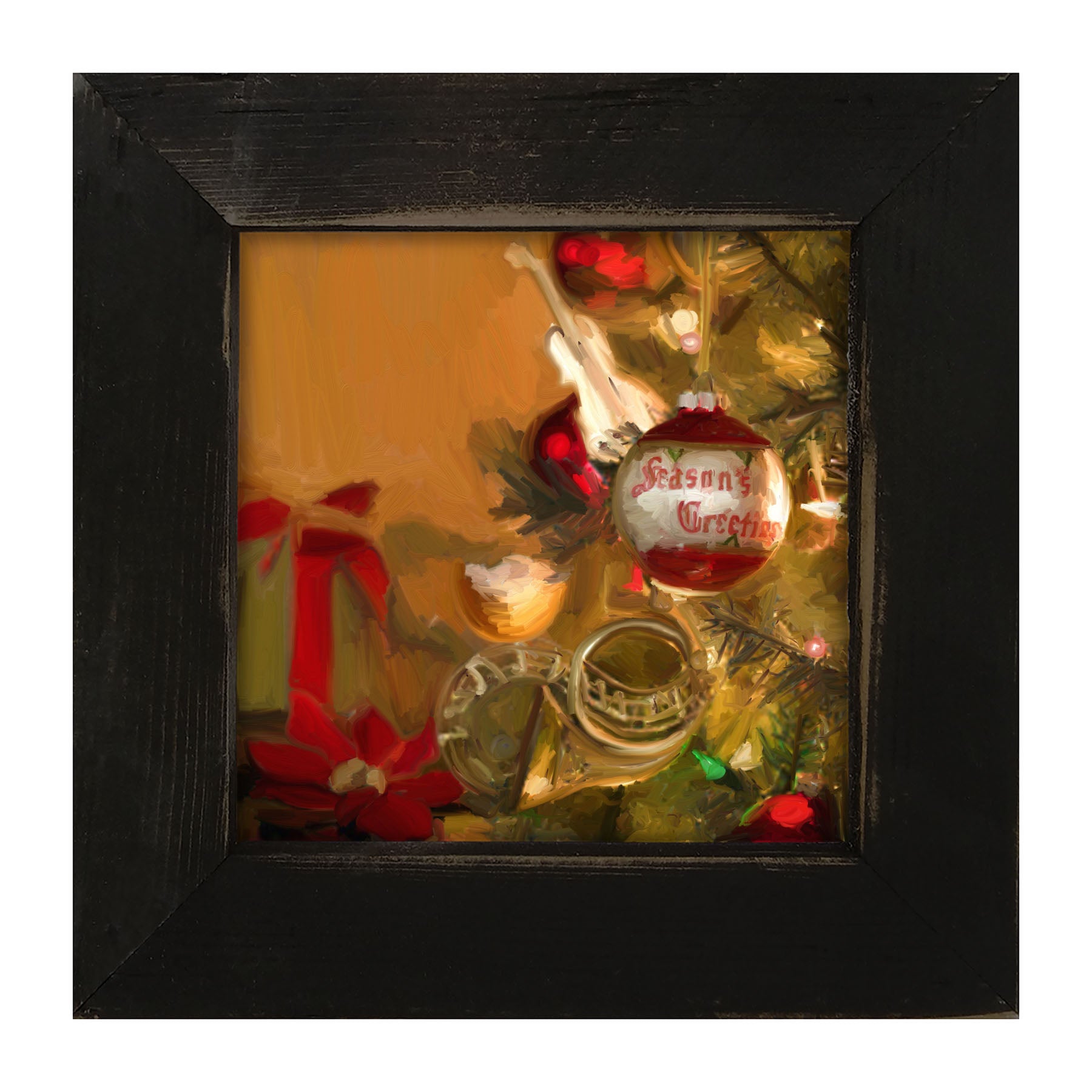 Seasons Greetings Christmas Tree - Framed art