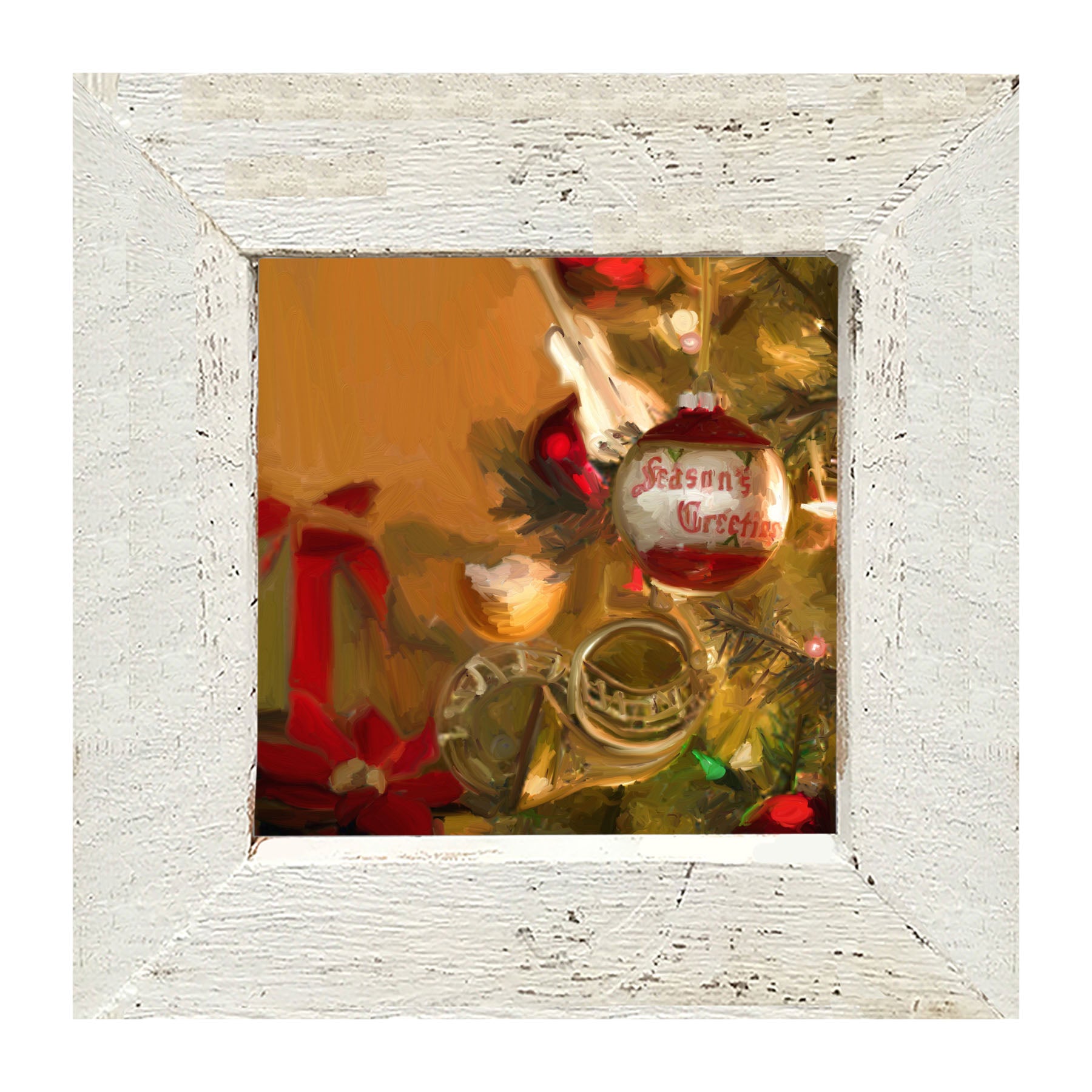 Seasons Greetings Christmas Tree - Framed art