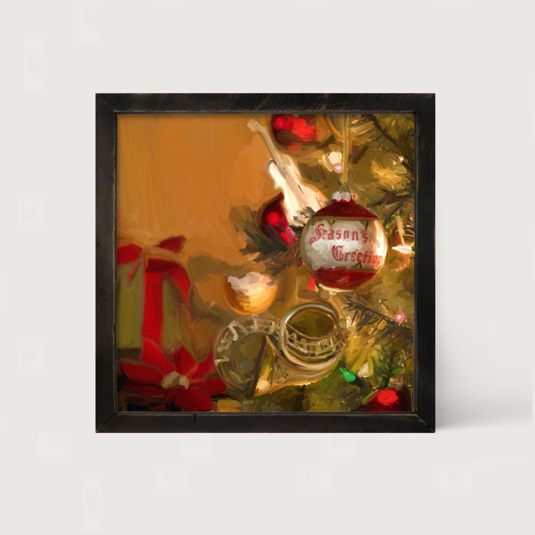 Seasons Greetings Christmas Tree - Framed art