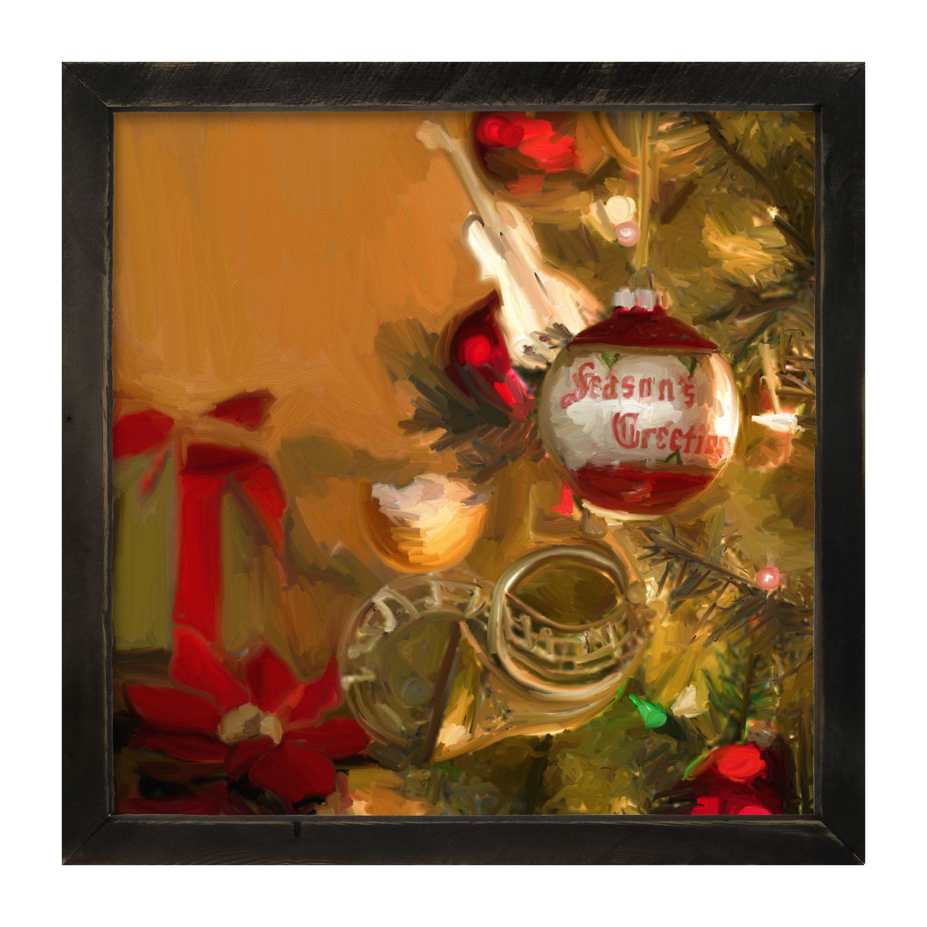 Seasons Greetings Christmas Tree - Framed art