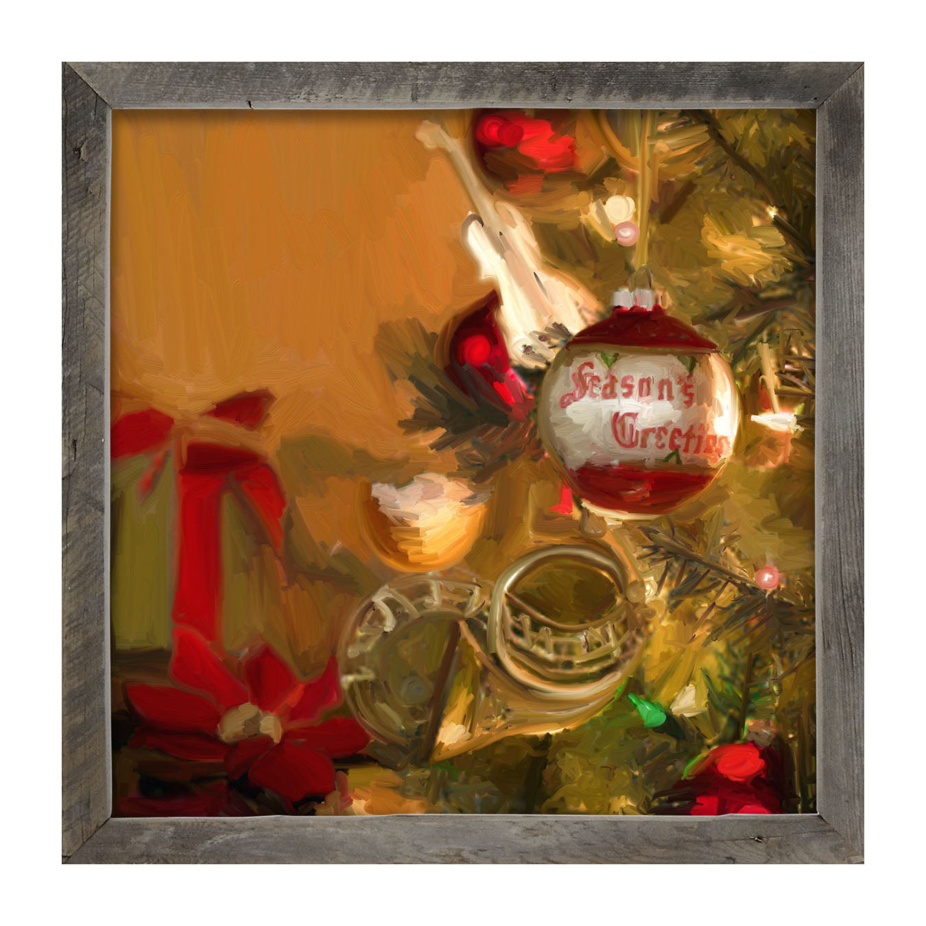 Seasons Greetings Christmas Tree - Framed art