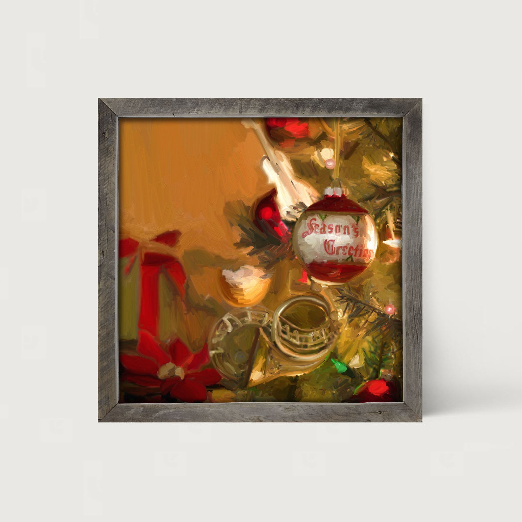 Seasons Greetings Christmas Tree - Framed art