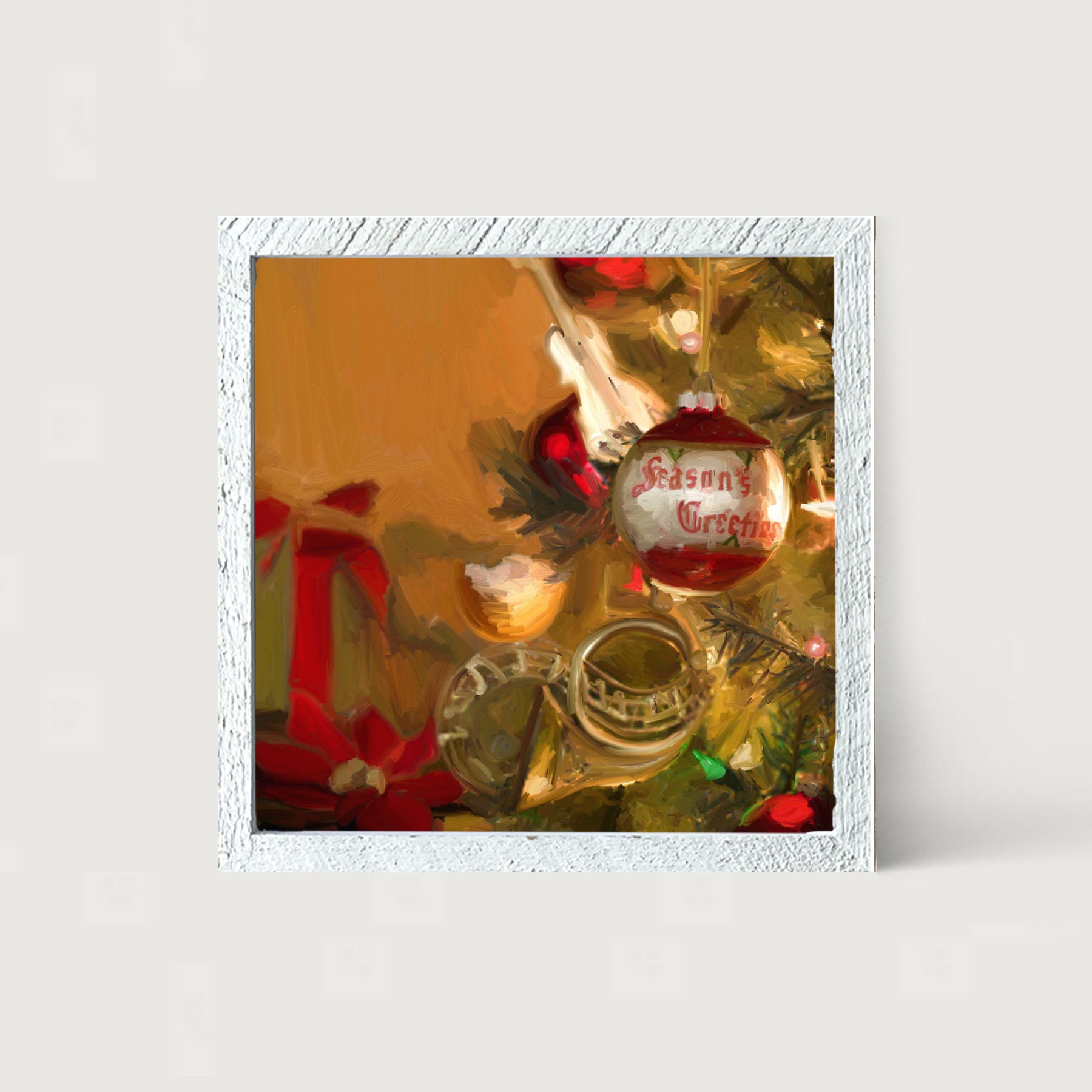 Seasons Greetings Christmas Tree - Framed art