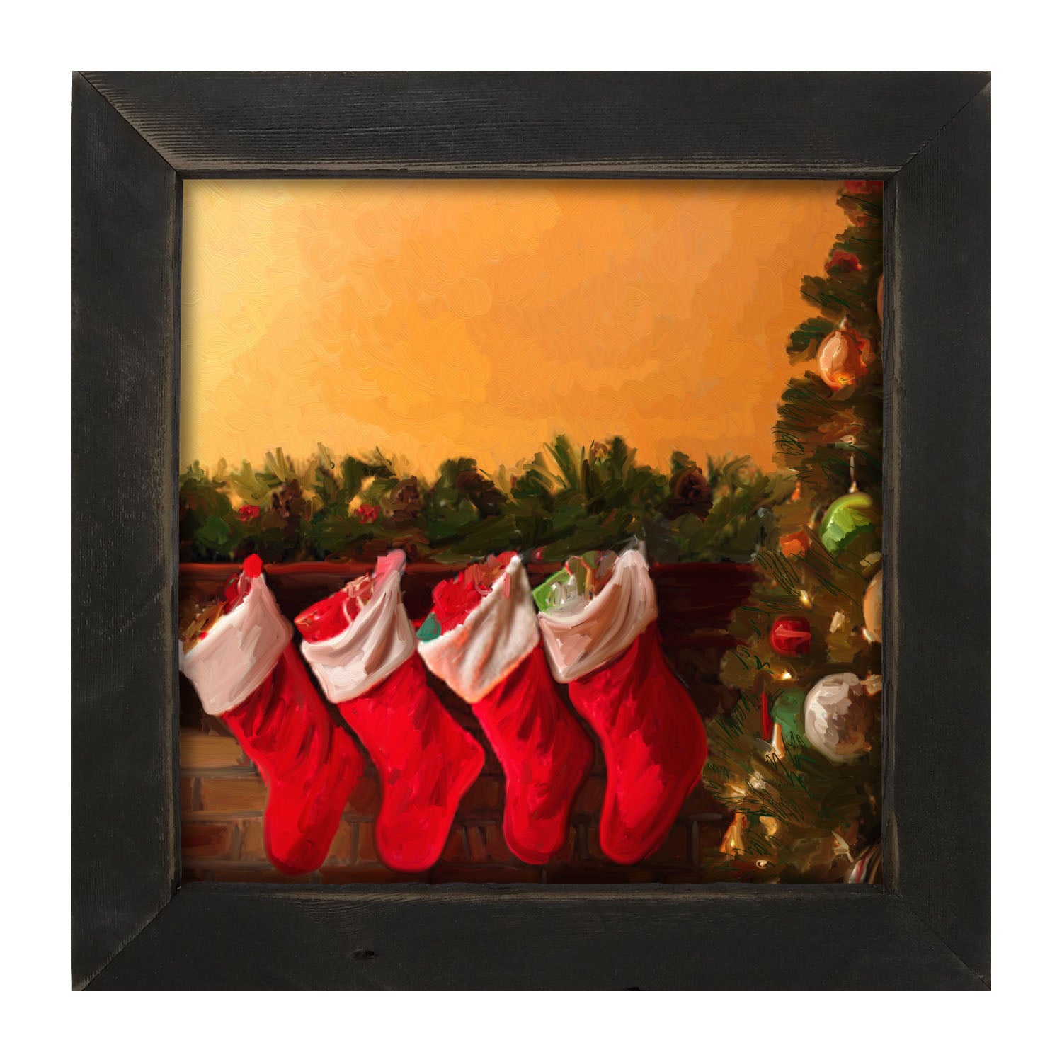 Christmas Stockings for Santa - Framed art