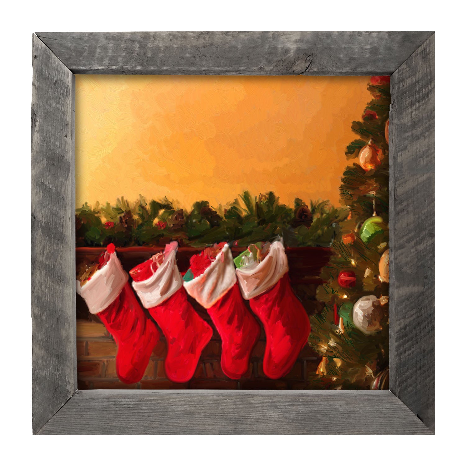 Christmas Stockings for Santa - Framed art